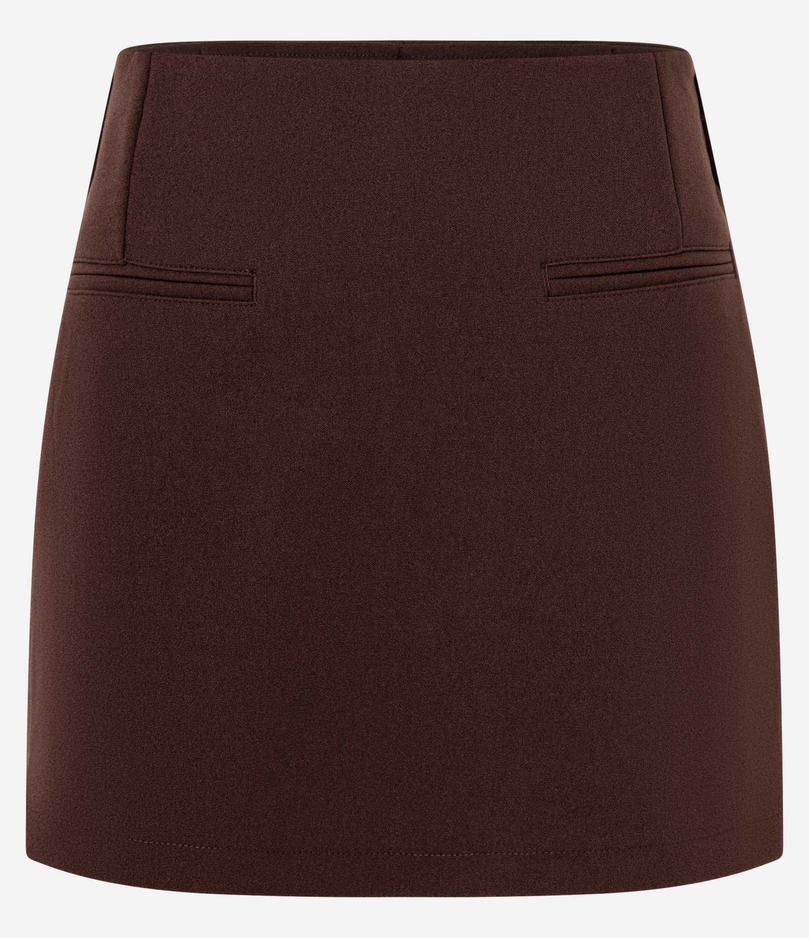 Short Saia em Crepe com Bolsinhos Frontais Marrom 6