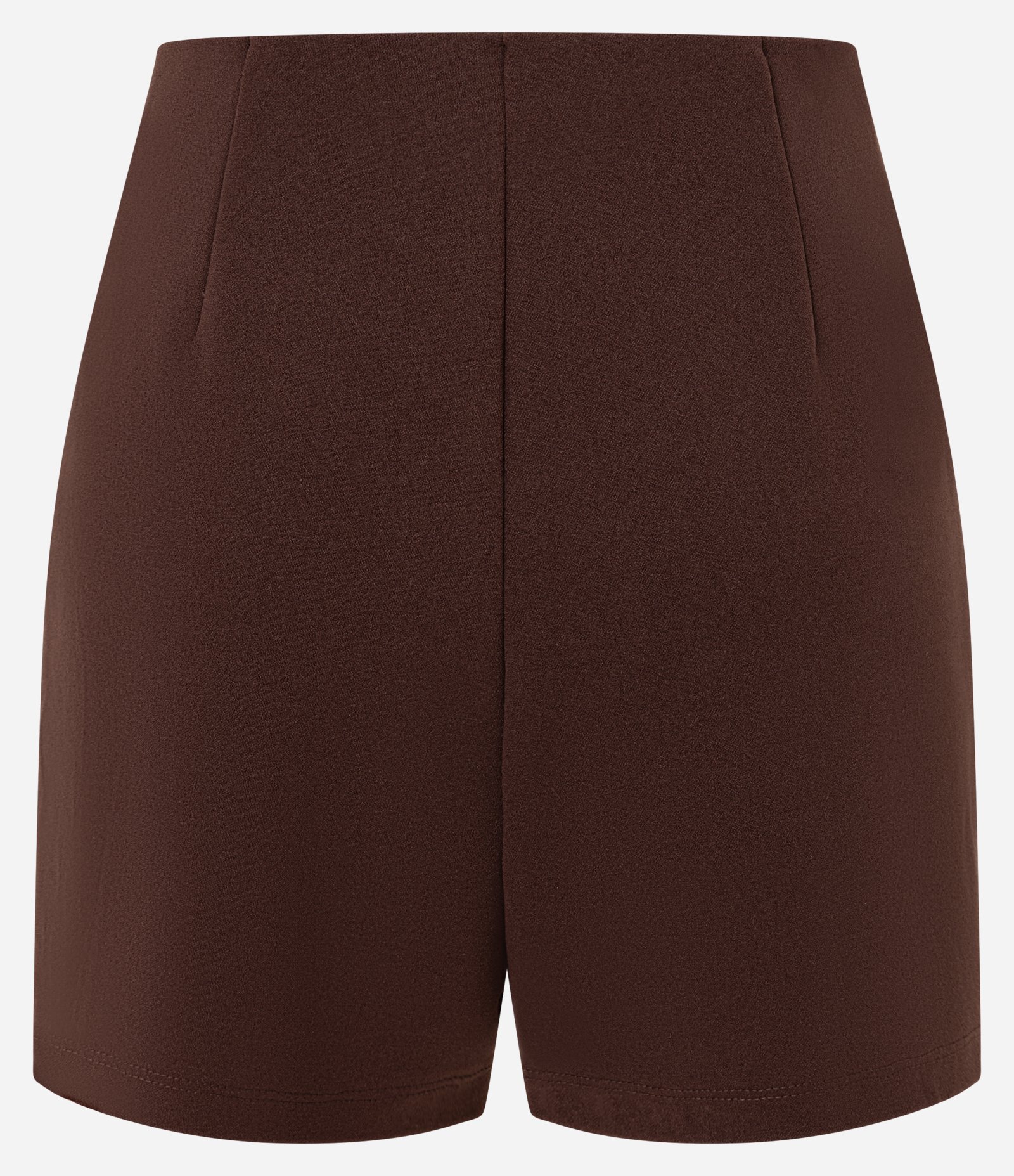 Short Saia em Crepe com Bolsinhos Frontais Marrom 7