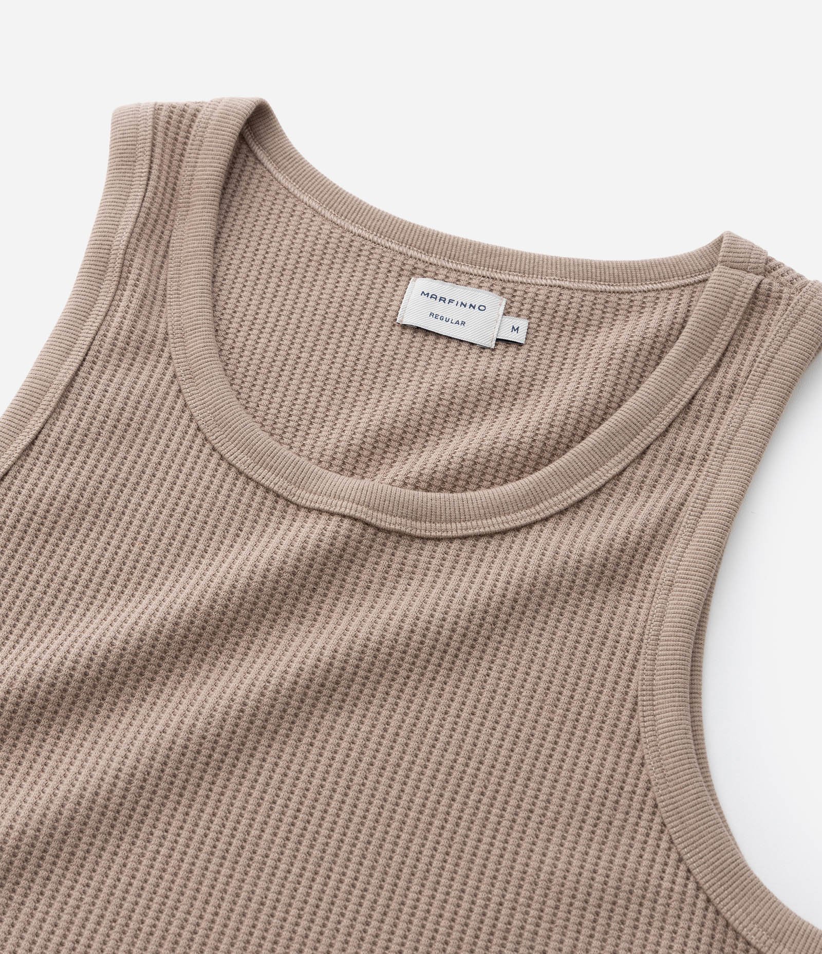 Regata Regular em Flamê com Textura Marrom 10