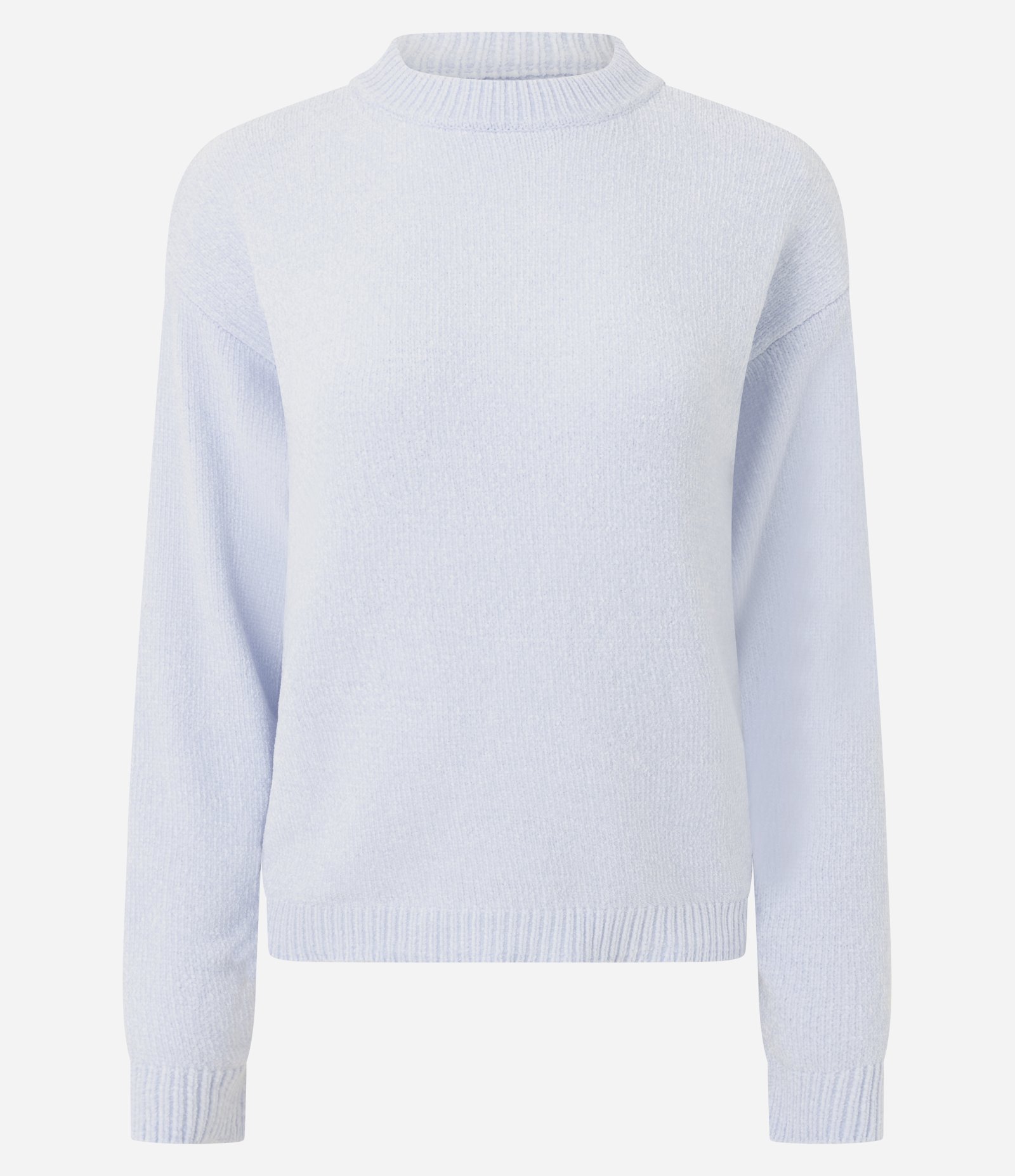 Blusa Slim em Tricô Chenille com Gola Redonda Azul Suave 4