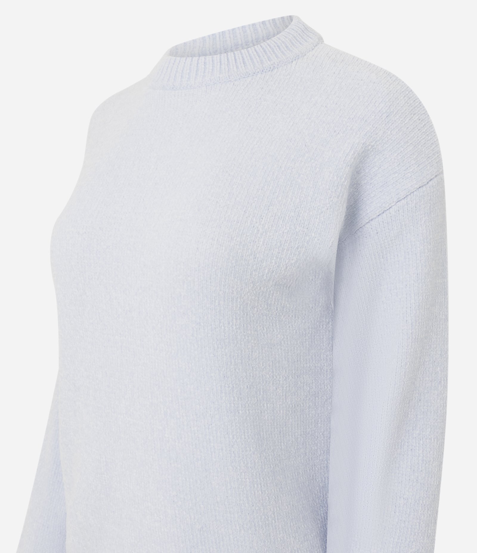 Blusa Slim em Tricô Chenille com Gola Redonda Azul Suave 5