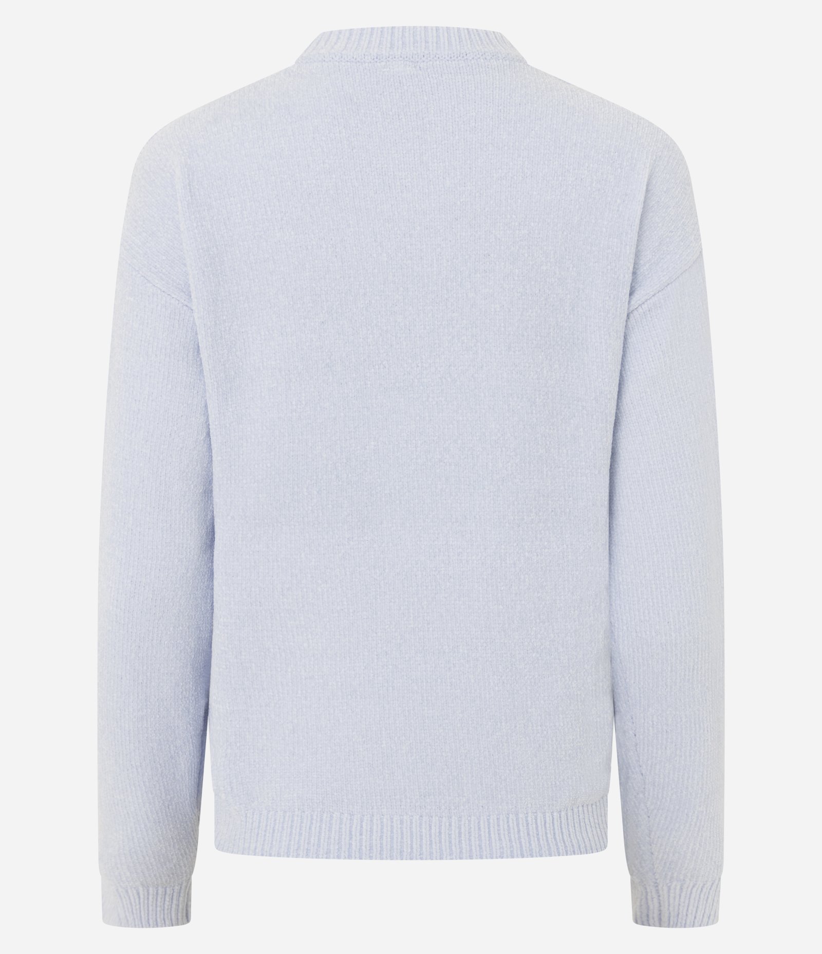 Blusa Slim em Tricô Chenille com Gola Redonda Azul Suave 6