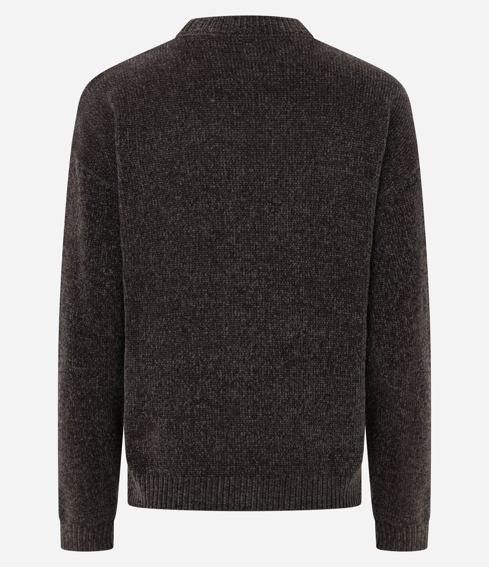 Blusa Slim em Tricô Chenille com Gola Redonda Marrom Escuro 7