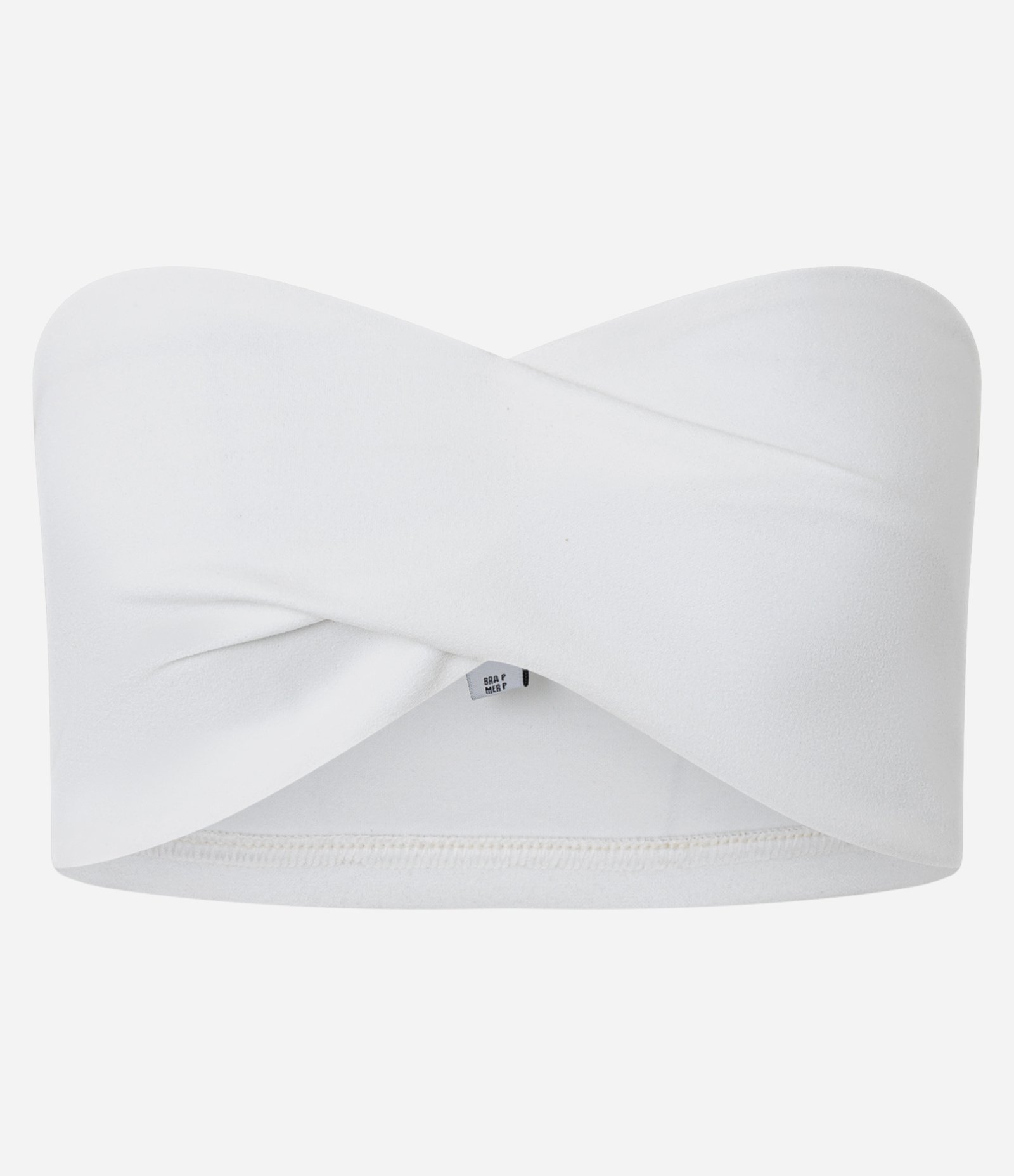 Blusa Top Sem Alças com Decote Torcido Branco 4