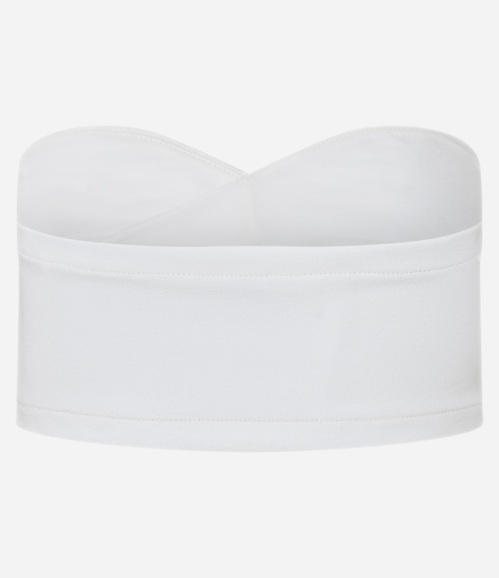 Blusa Top Sem Alças com Decote Torcido Branco 5