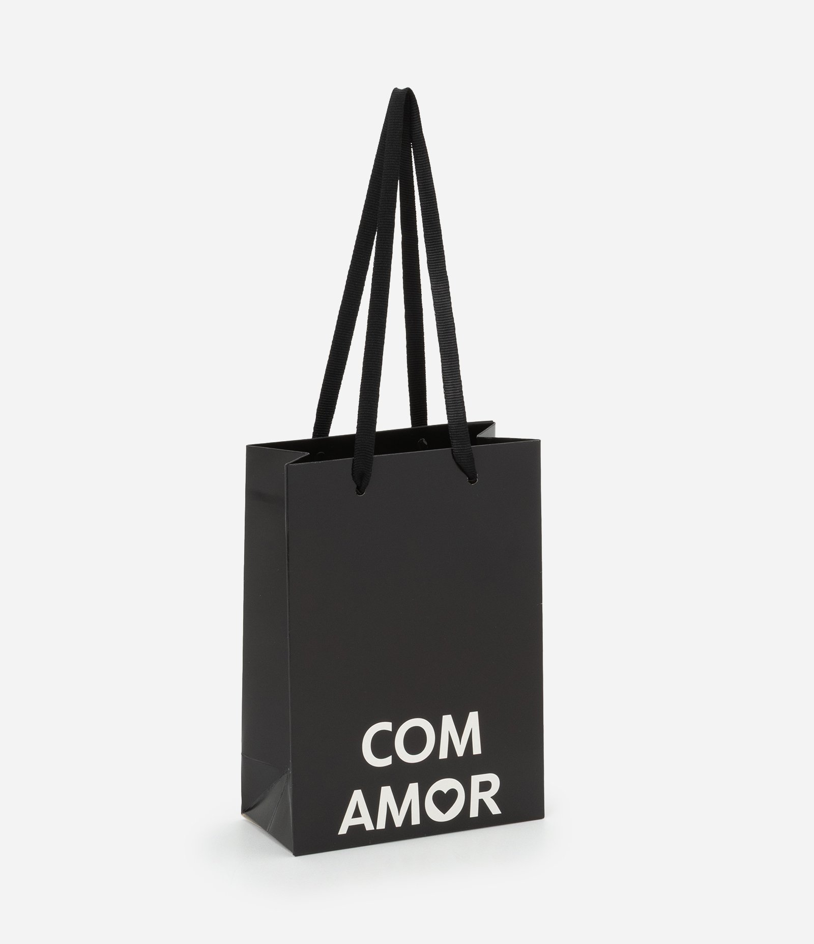 Embalagem de Presente Pequena com Estampa Lettering Com Amor Preto 1