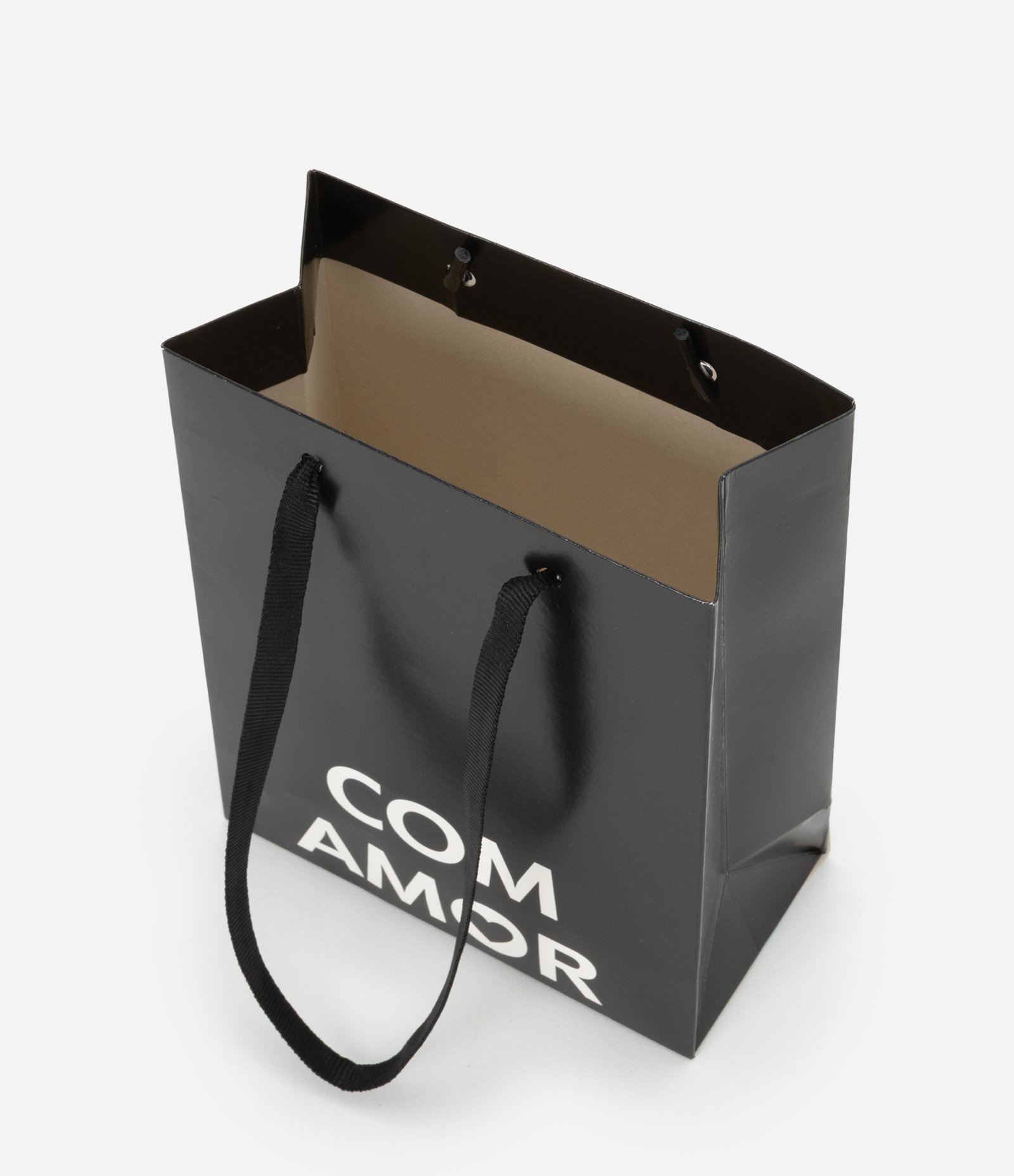 Embalagem de Presente Pequena com Estampa Lettering Com Amor Preto 3