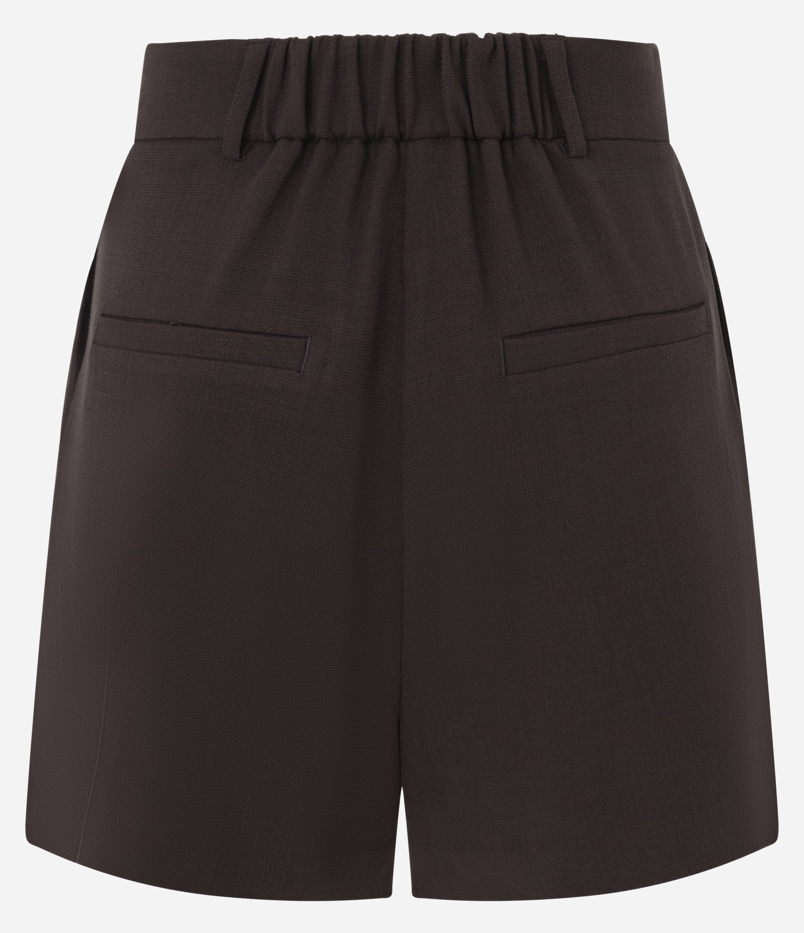 Short Alfaiatado em Crepe com Cós Elástico Marrom 3