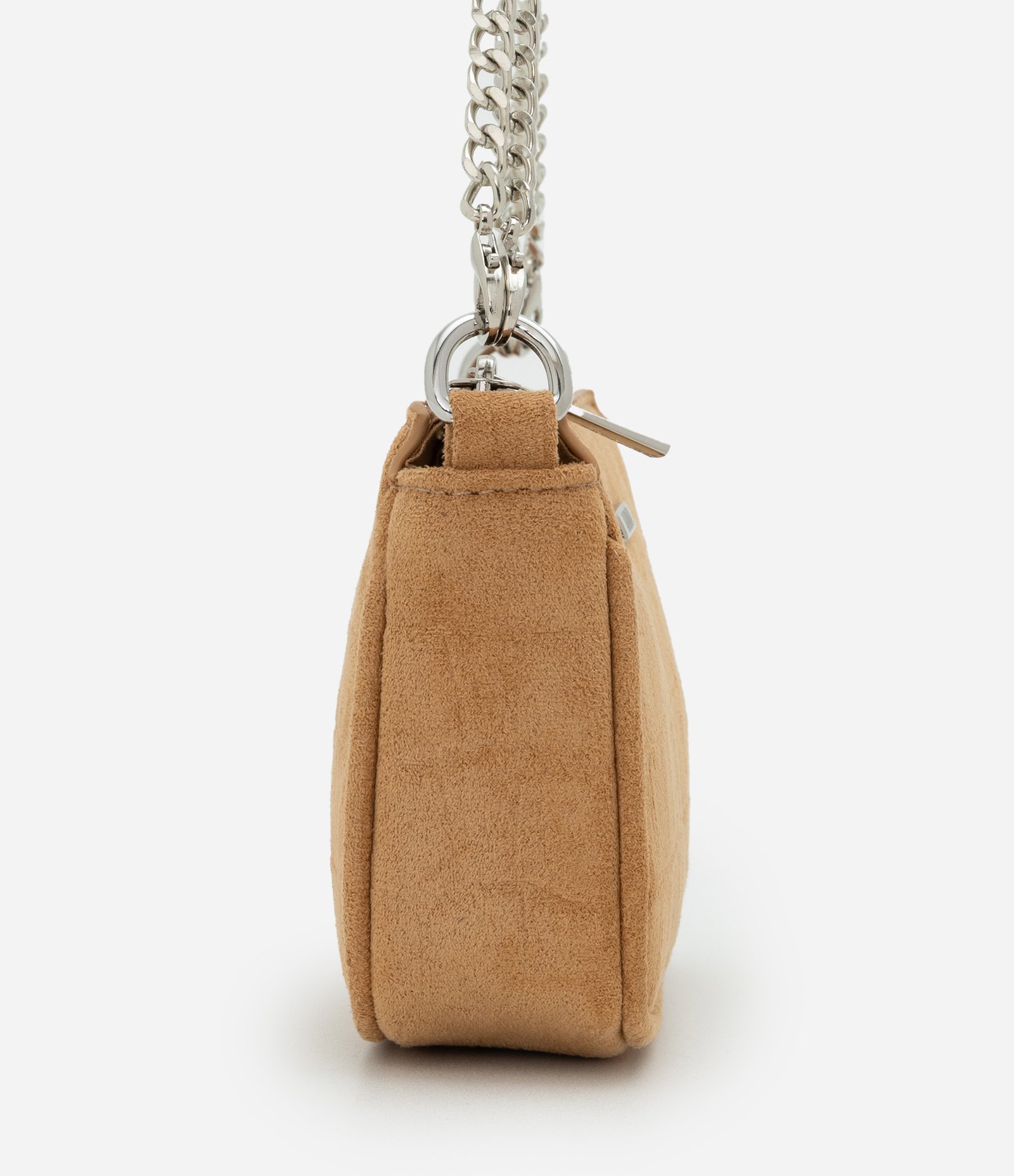 Bolsa Baguete Pequena com Alça de Corrente Marrom 2