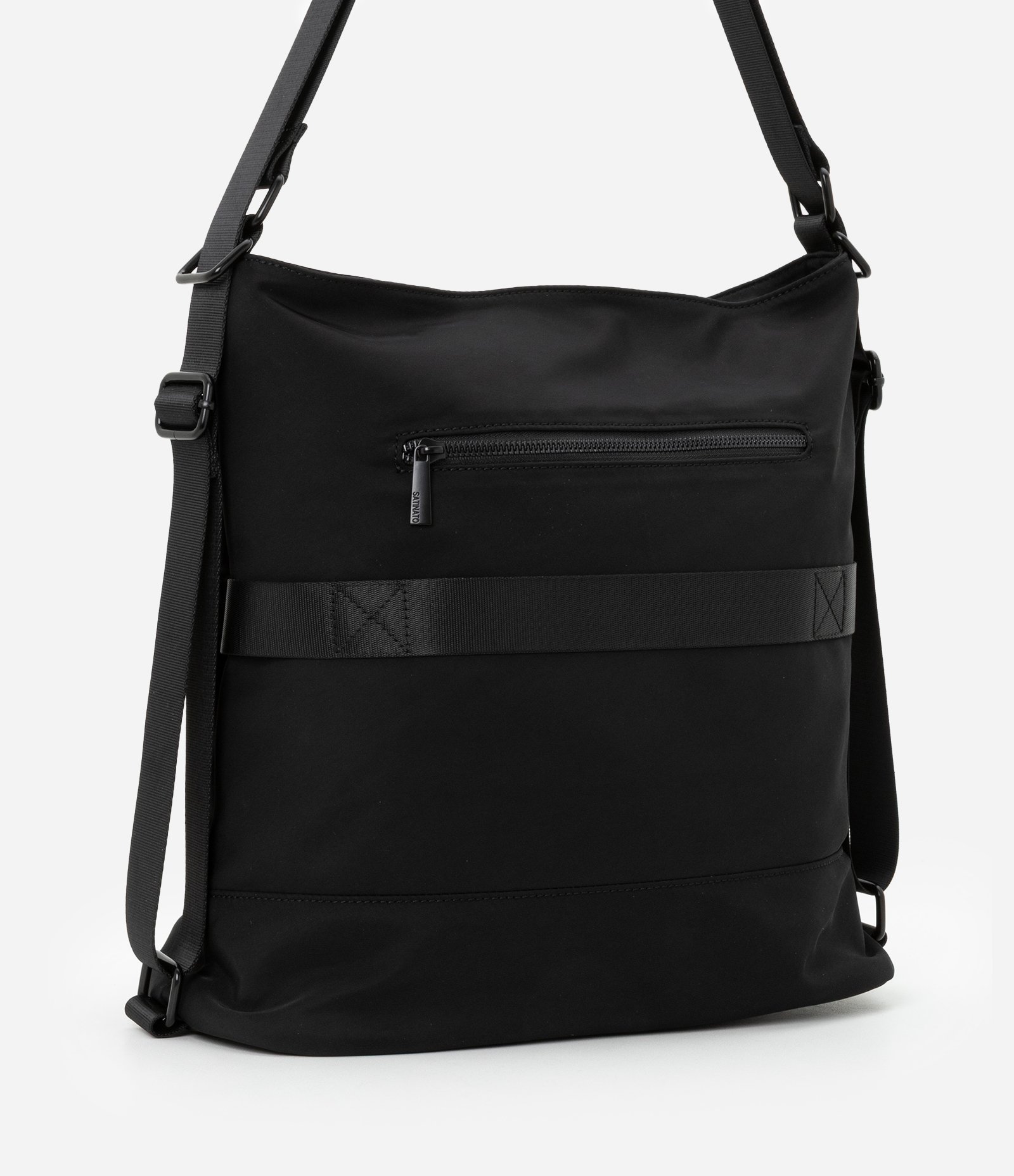 Bolsa Mochila Hobo 02 em 01 com Alça de Gorgurão Preto 3