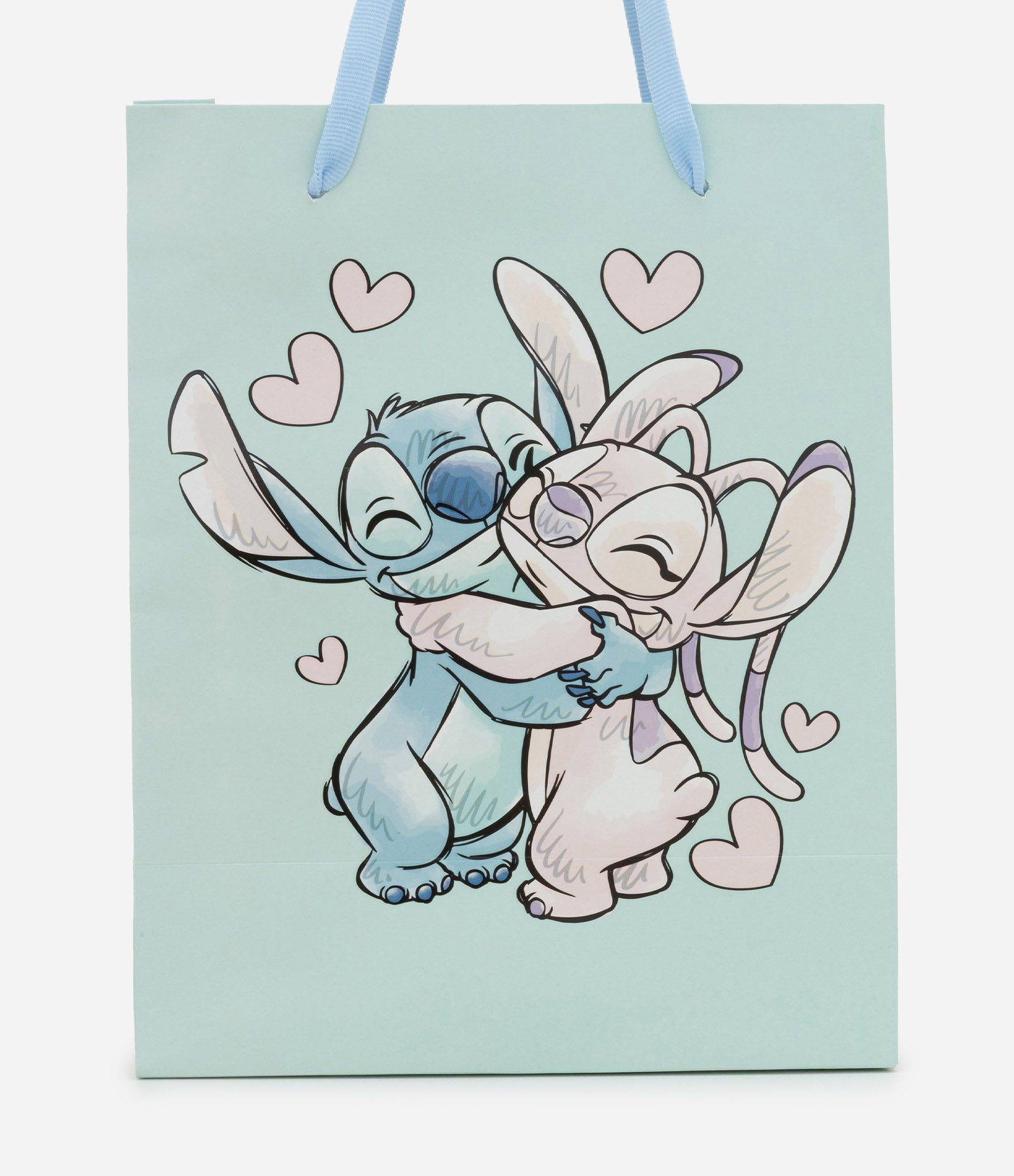 Embalagem de Presente Pequena com Estampa Stitch e Angel Azul 2