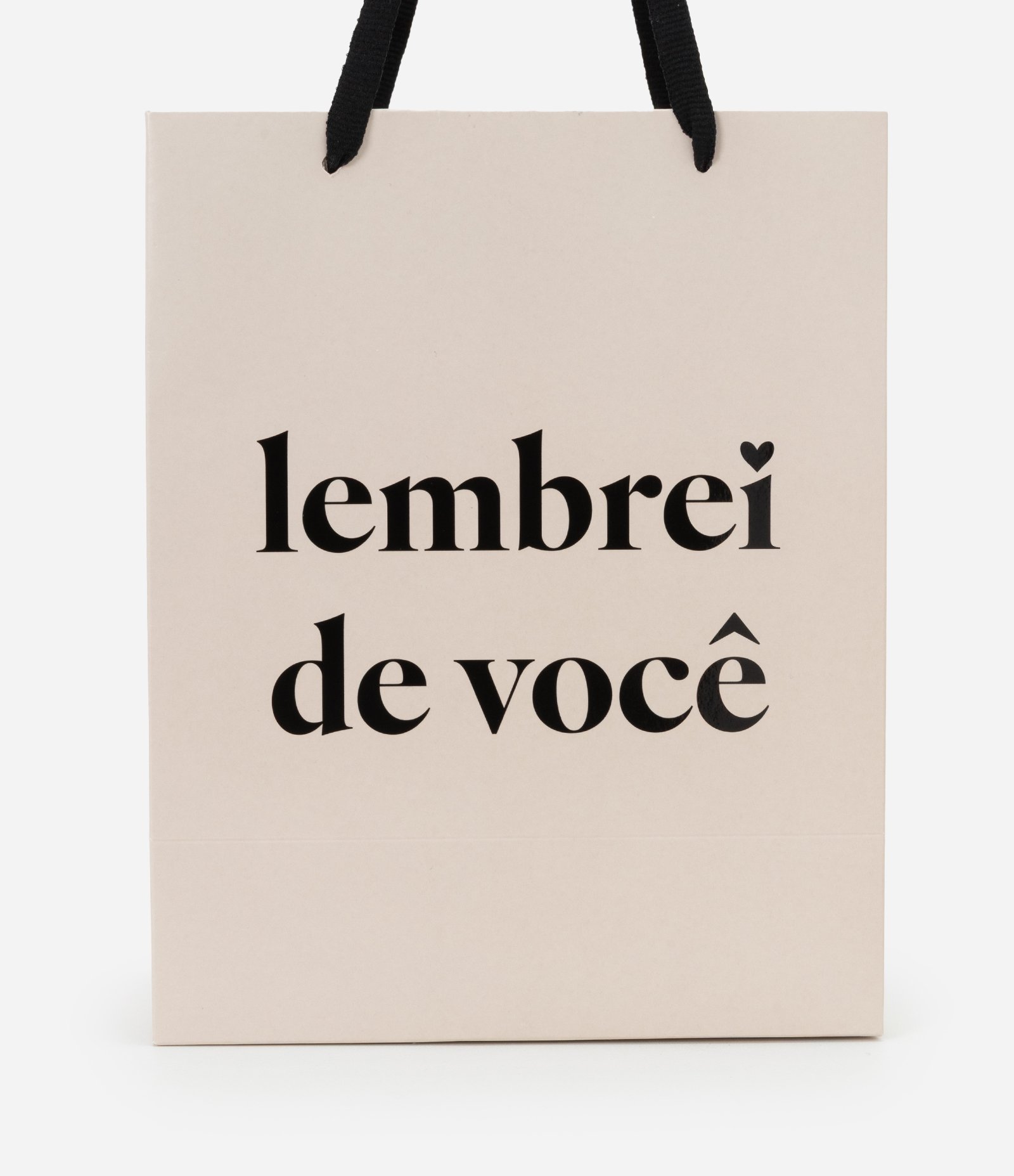 Embalagem de Presente Pequena com Estampa Lembrei de Você Bege 2