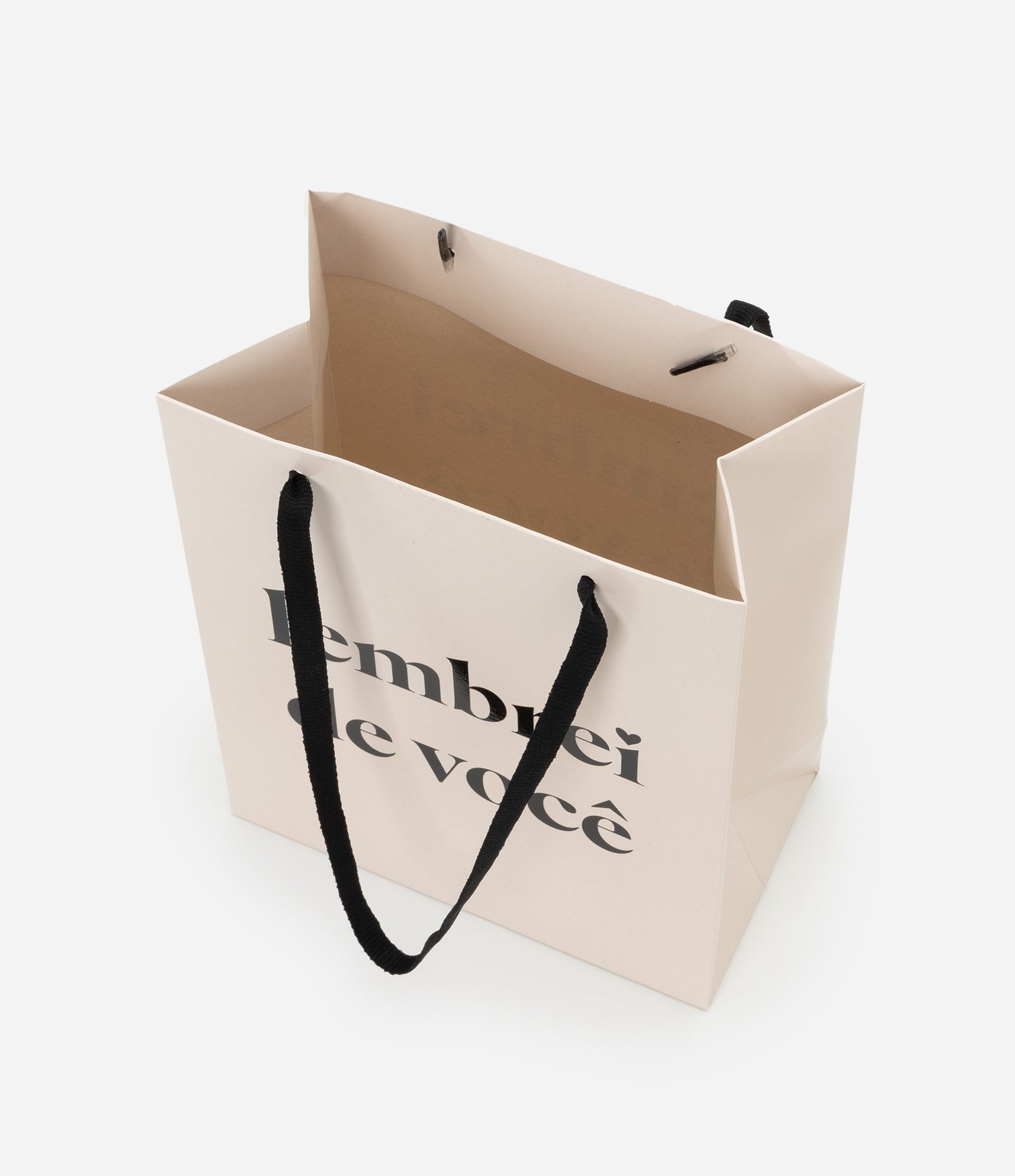 Embalagem de Presente Pequena com Estampa Lembrei de Você Bege 3