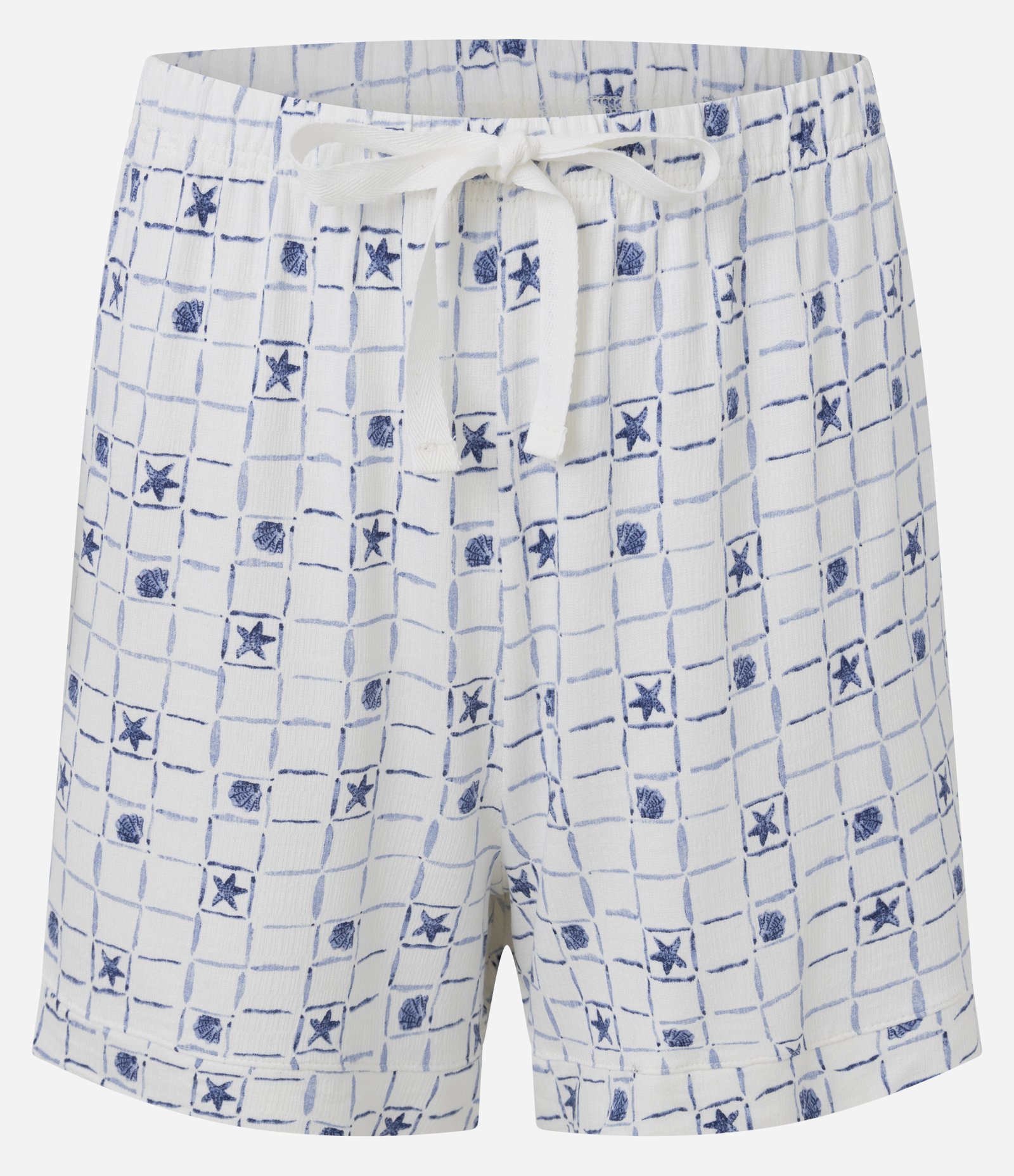 Pijama Short Doll Americano em Viscolycra com Estampa de Conchinhas Branco 6