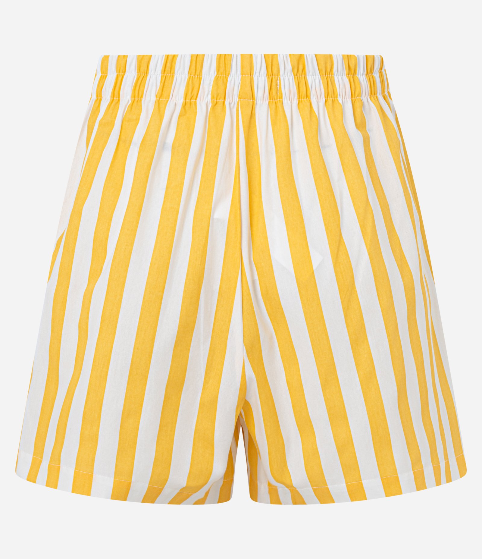 Short em Tricoline com Listras e Cinto de Amarração Amarelo 7