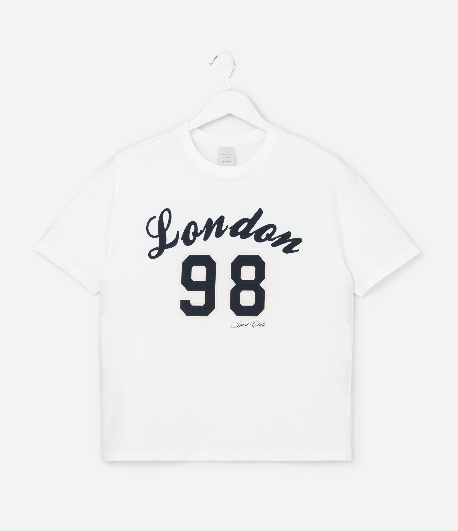 Camiseta Over Infantil com Estampa Lettering London - Tam 7 a 16 Anos Branco 2
