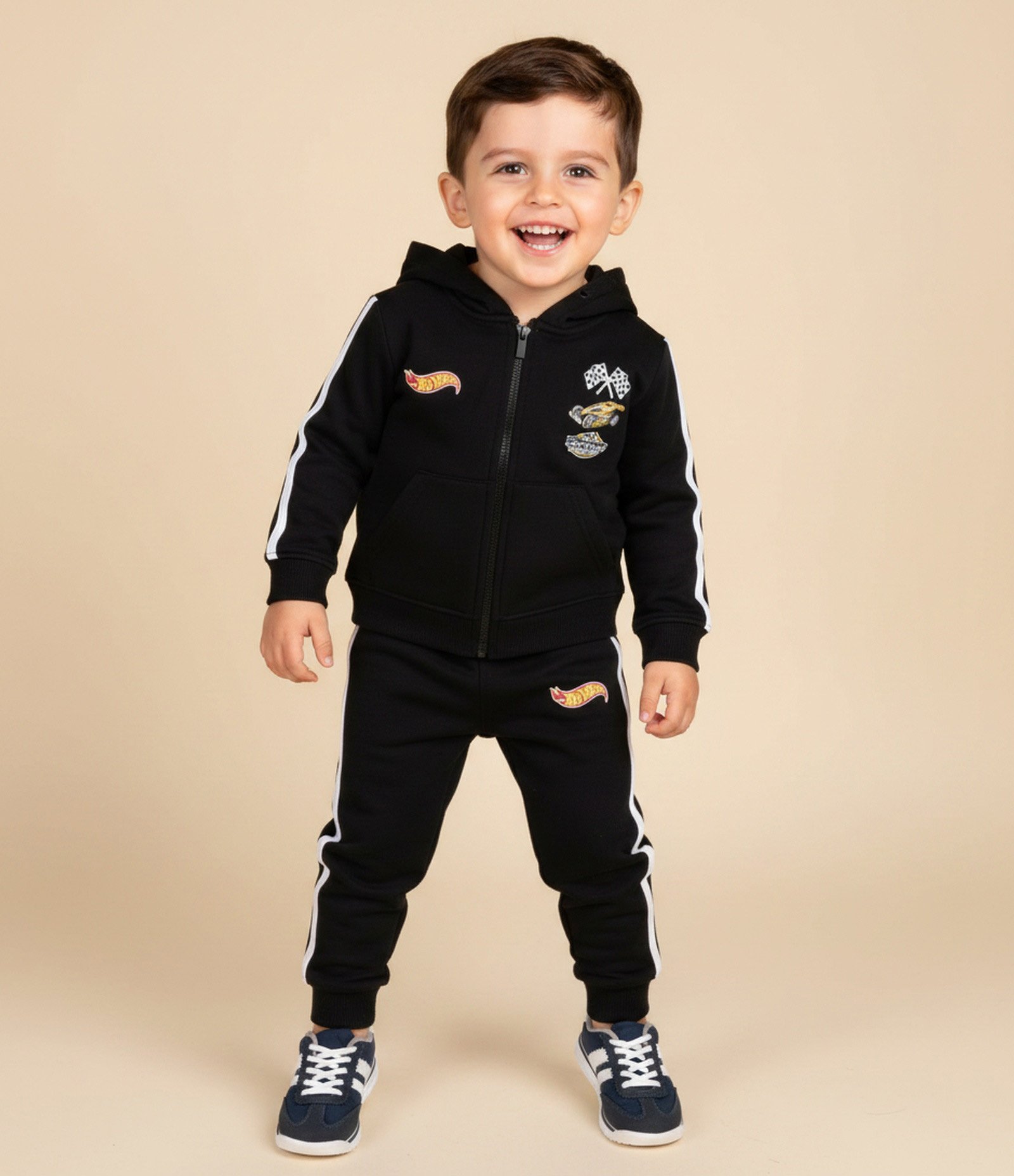 Conjunto Infantil Casaco e Calça Hot Wheels – Tam 2 a 6 Anos Preto 1