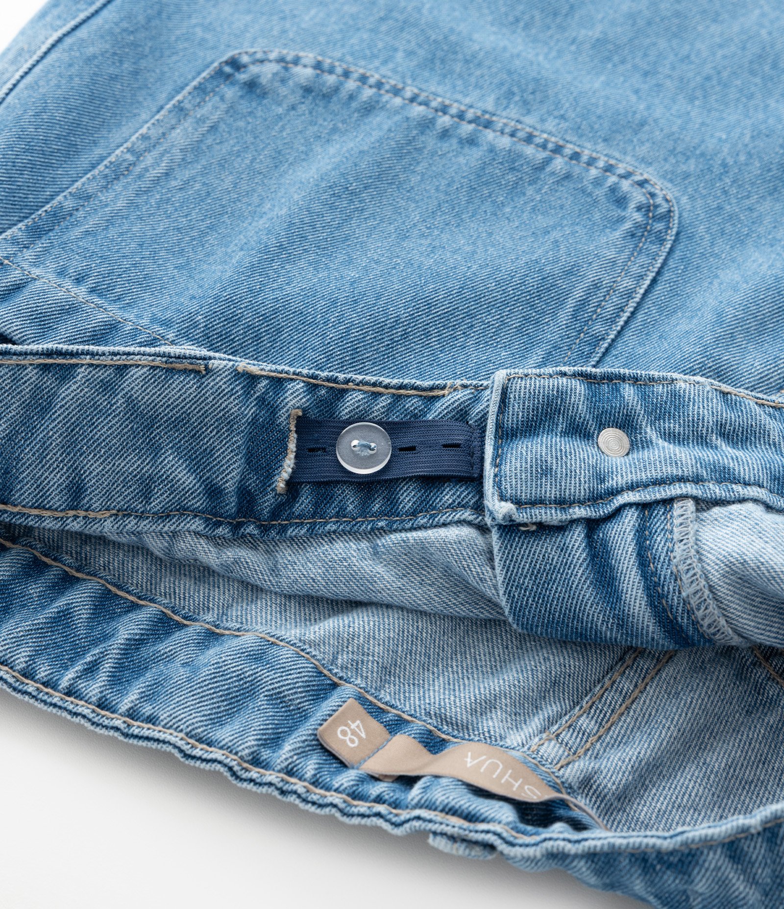 Bermuda em Jeans com Bolsos Curve & Plus Size Azul 9