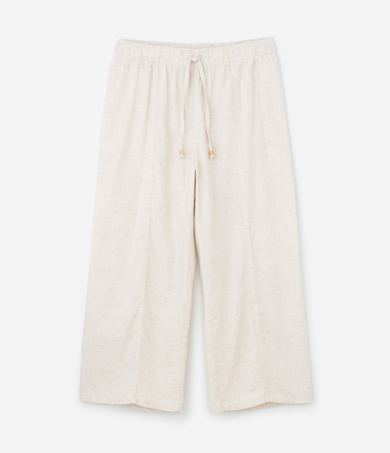 Calça Pantacourt em Sarja com Elástico no Cós e Amarração Curve & Plus Off White 5