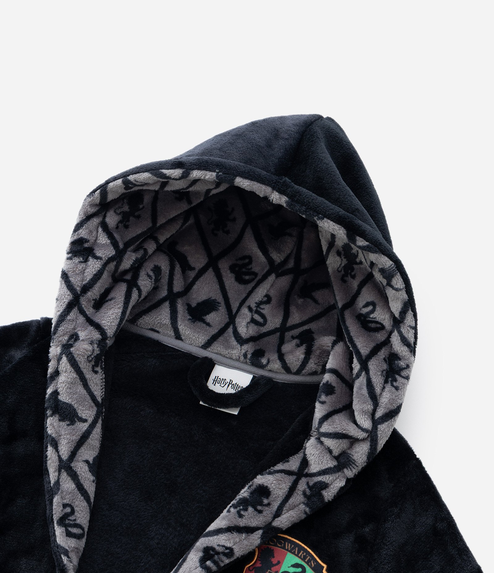 Roupão Infantil em Fleece com Brasão Hogwarts – Tam 5 a 16 Anos Preto 5