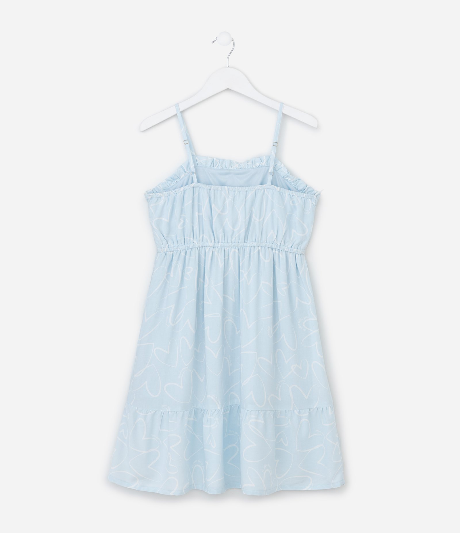 Vestido Infantil com Estampa de Corações - Tam 5 a 14 Azul 2