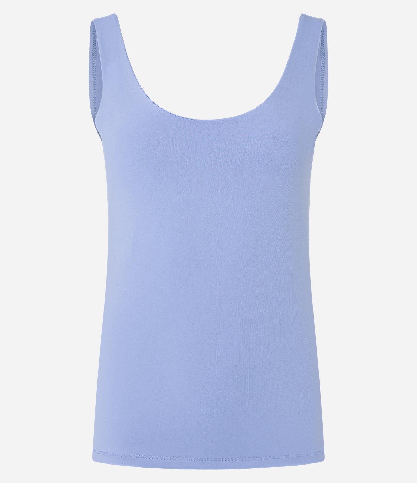 Blusa em Poliamida com Decote U e Alça Larga Azul Arroxeado 5