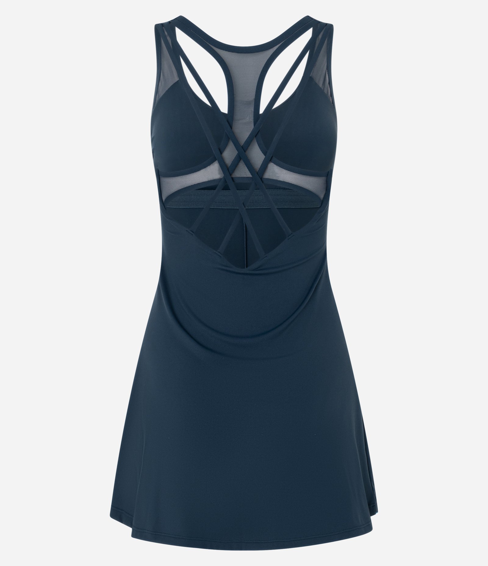 Vestido Esportivo em Microfibra com Shorts Interno Azul Marinho 7