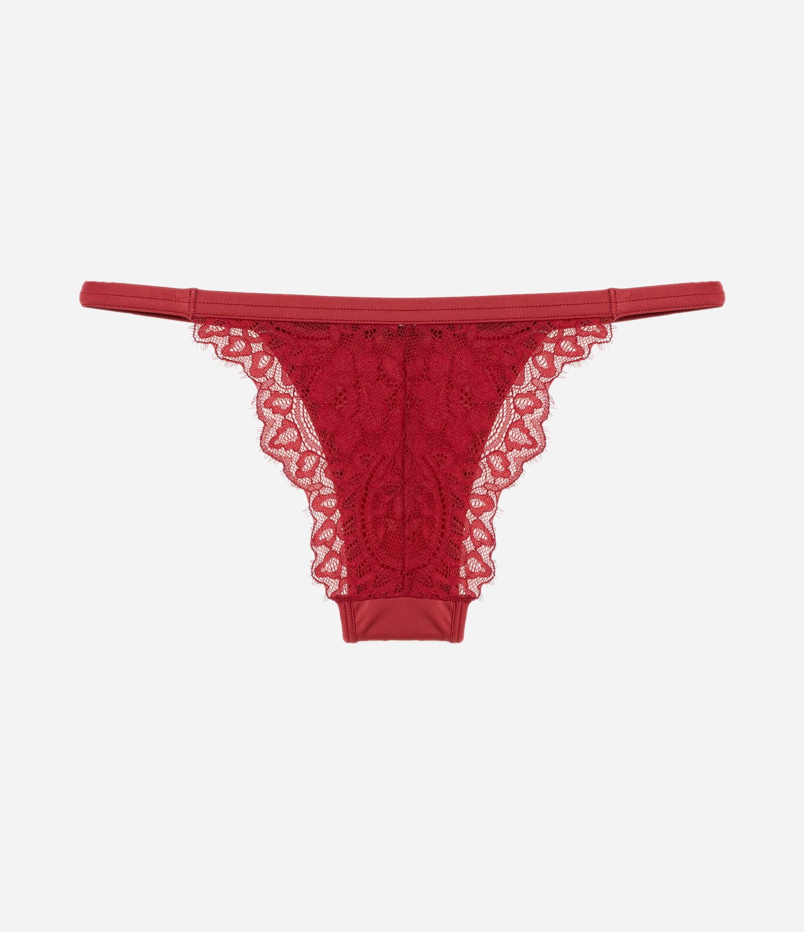 Calcinha String em Renda Floral Vermelho 6