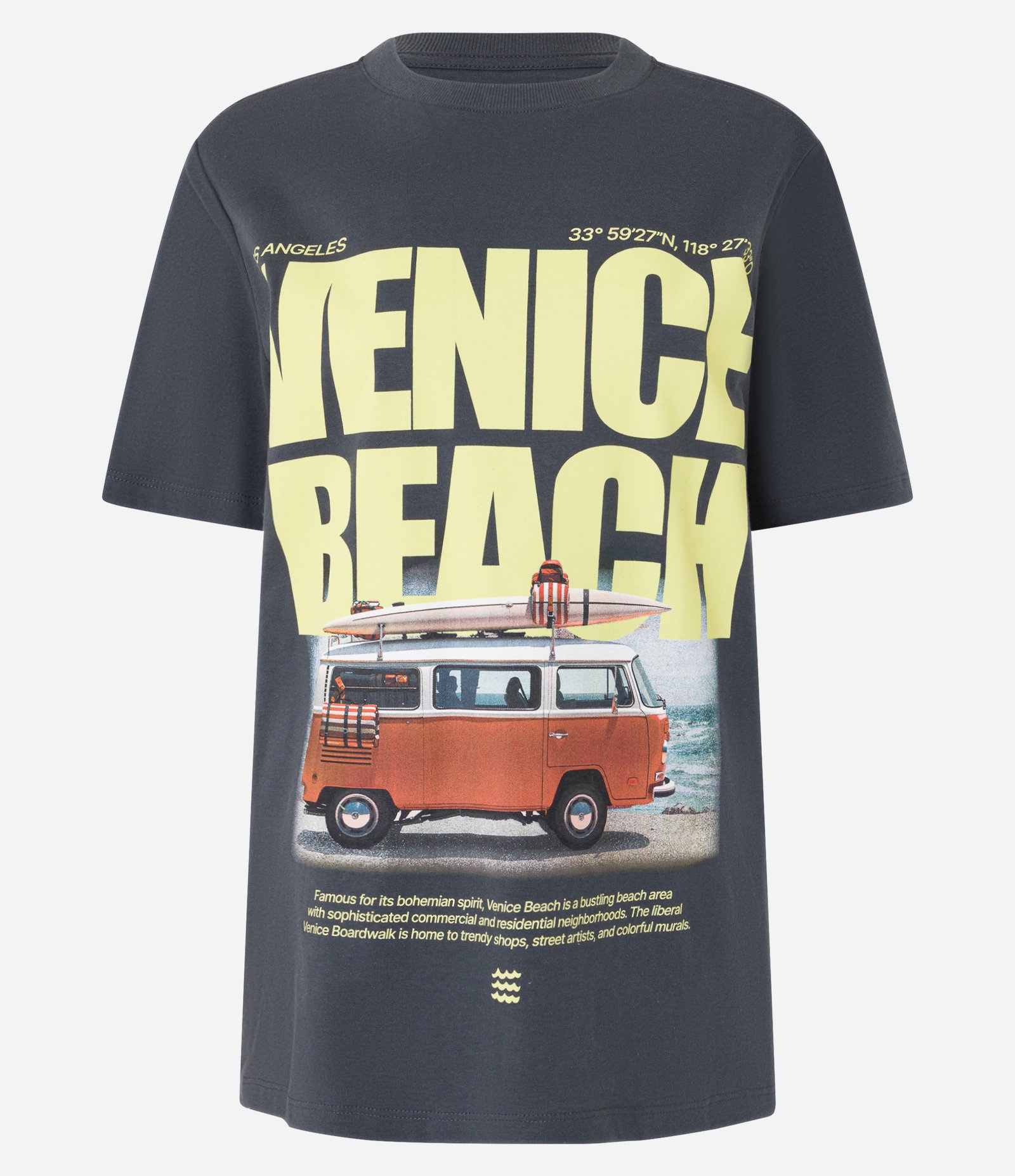 Camiseta T-shirt em Algodão com Estampa Lettering Venice Beach Cinza 4