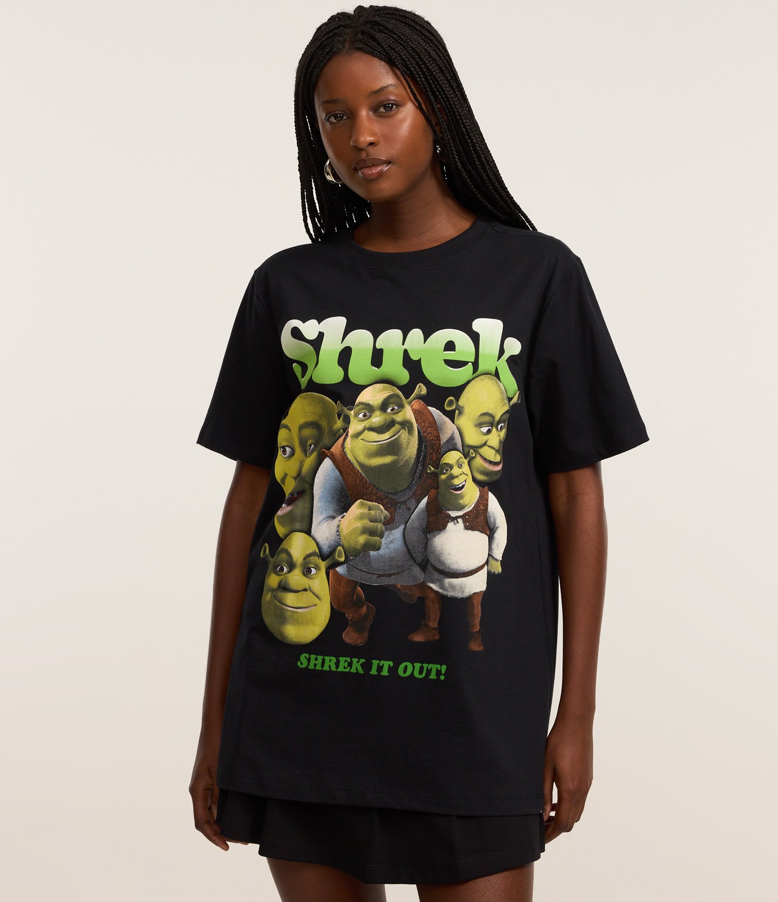 Camiseta em Algodão com Estampa Shrek Preto 1