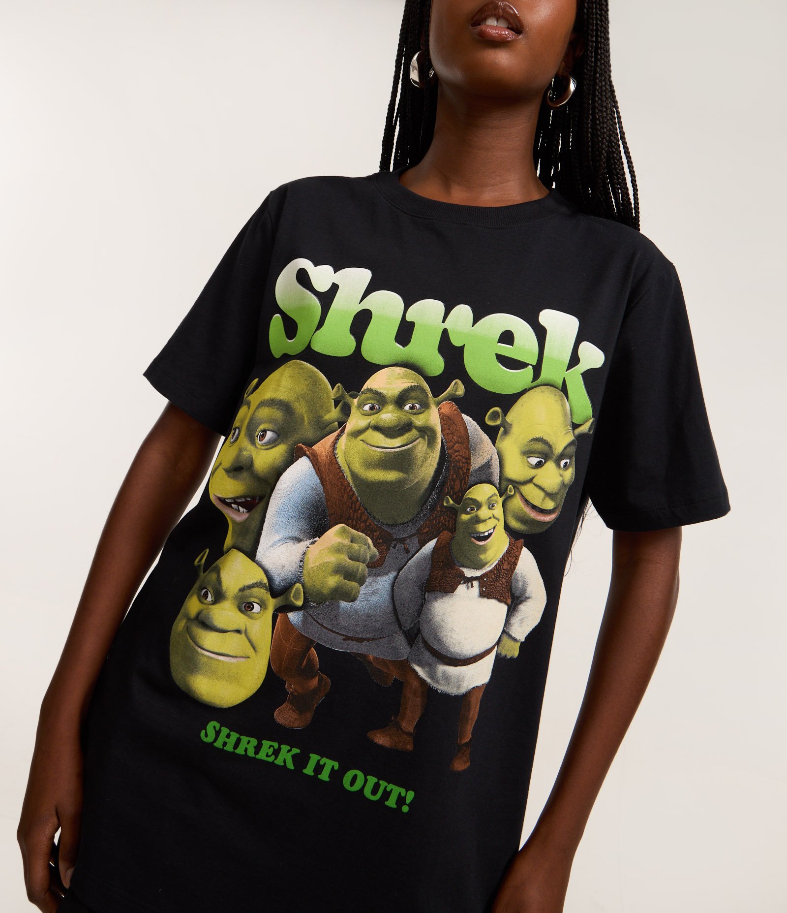 Camiseta em Algodão com Estampa Shrek Preto 3
