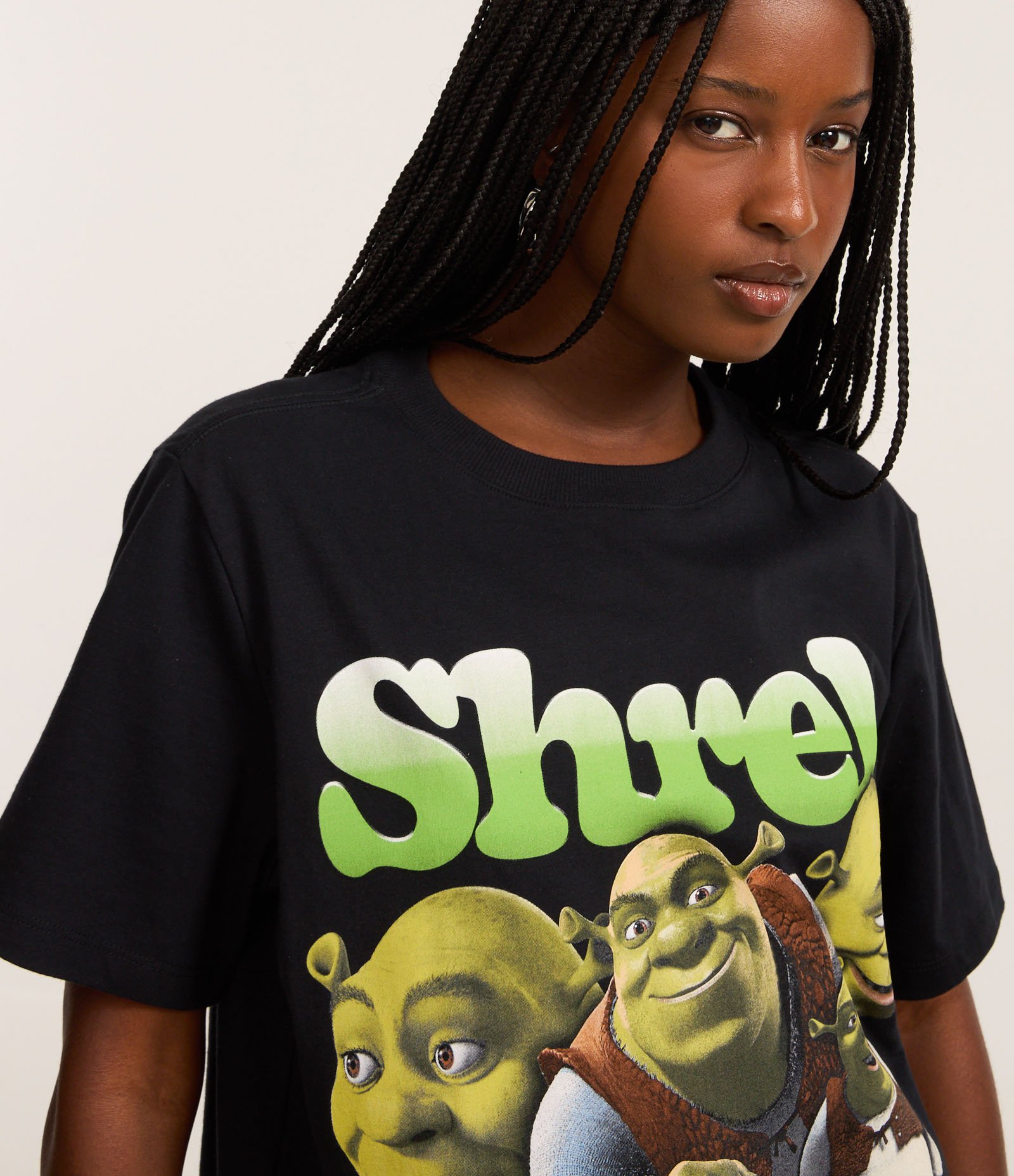 Camiseta em Algodão com Estampa Shrek Preto 4