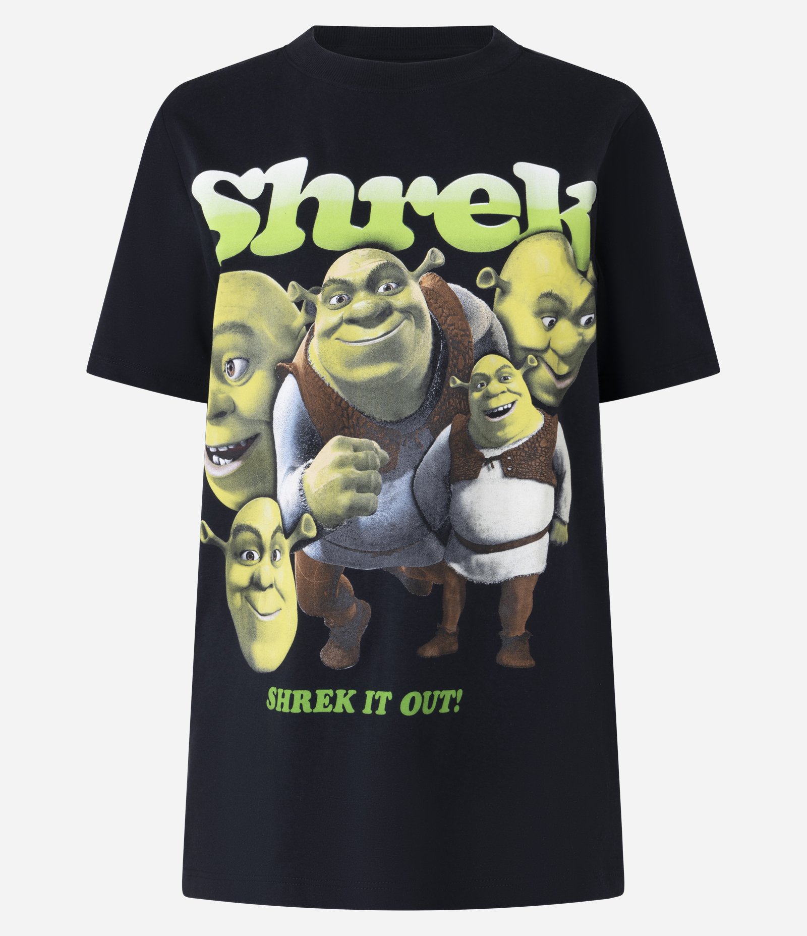 Camiseta em Algodão com Estampa Shrek Preto 5