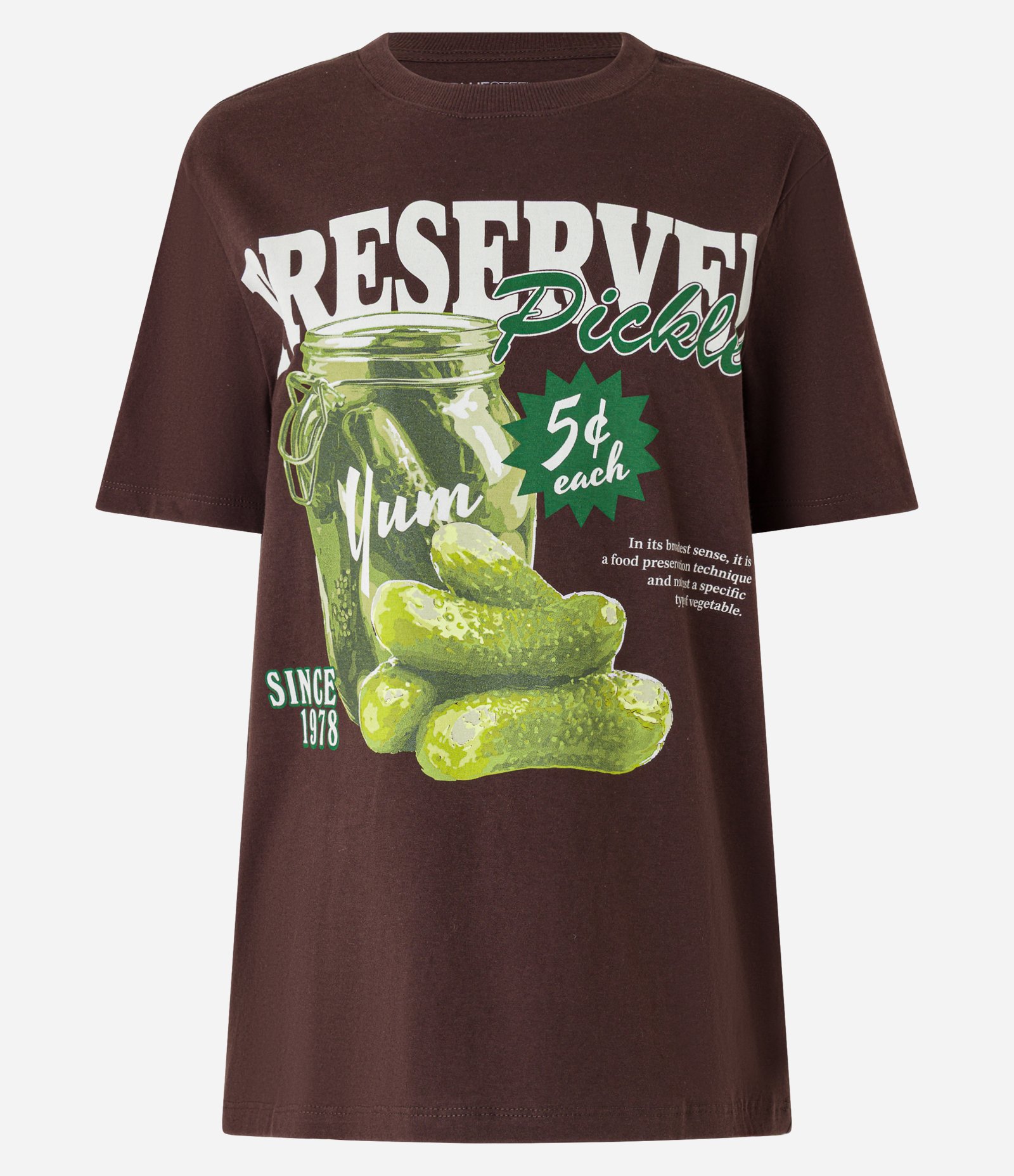 Camiseta T-shirt em Algodão com Estampa Reserva de Pepinos Marrom 4