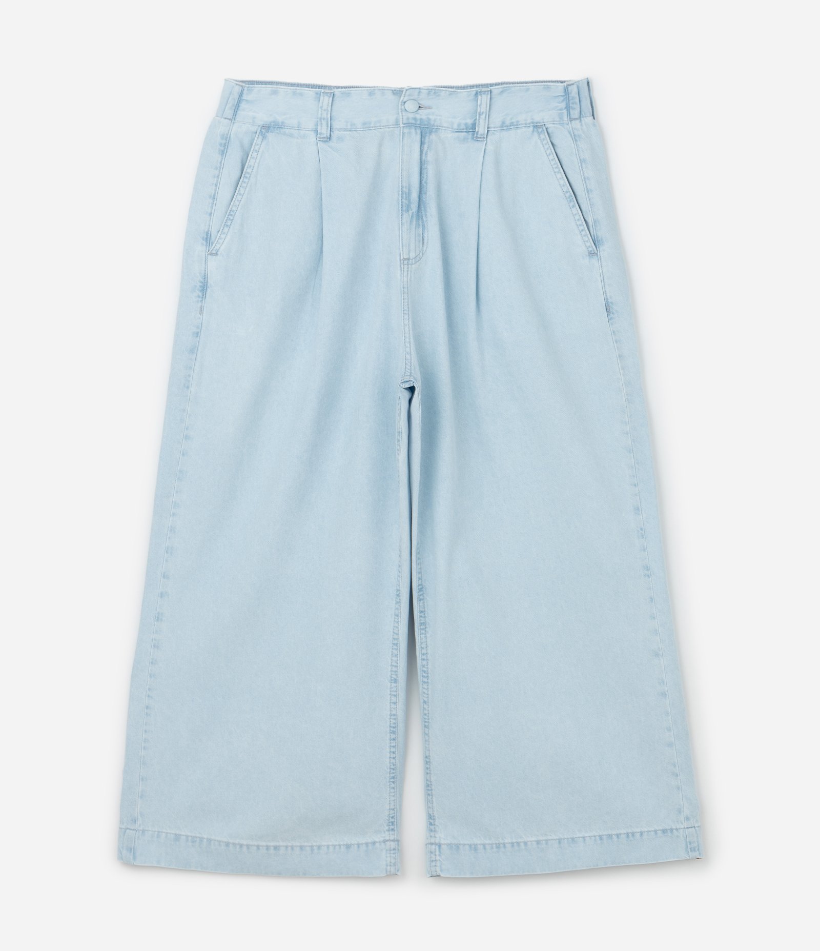 Calça Pantacourt em Jeans Delavê com Elástico nas Costas Curve & Plus Size Azul 5