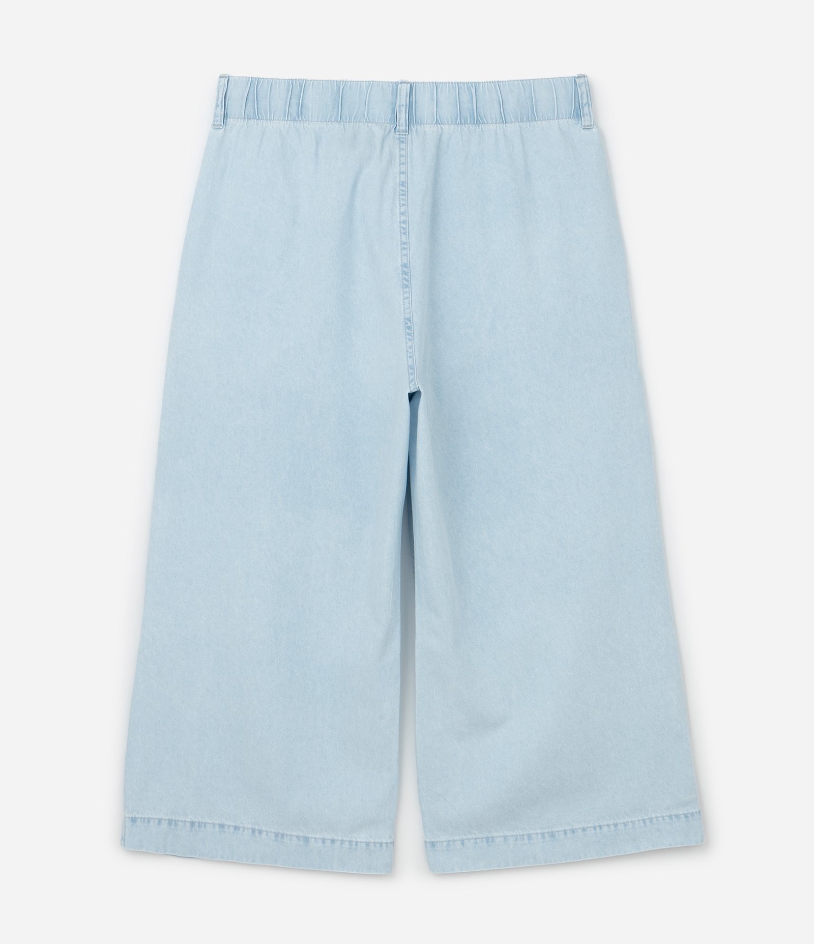 Calça Pantacourt em Jeans Delavê com Elástico nas Costas Curve & Plus Size Azul 6