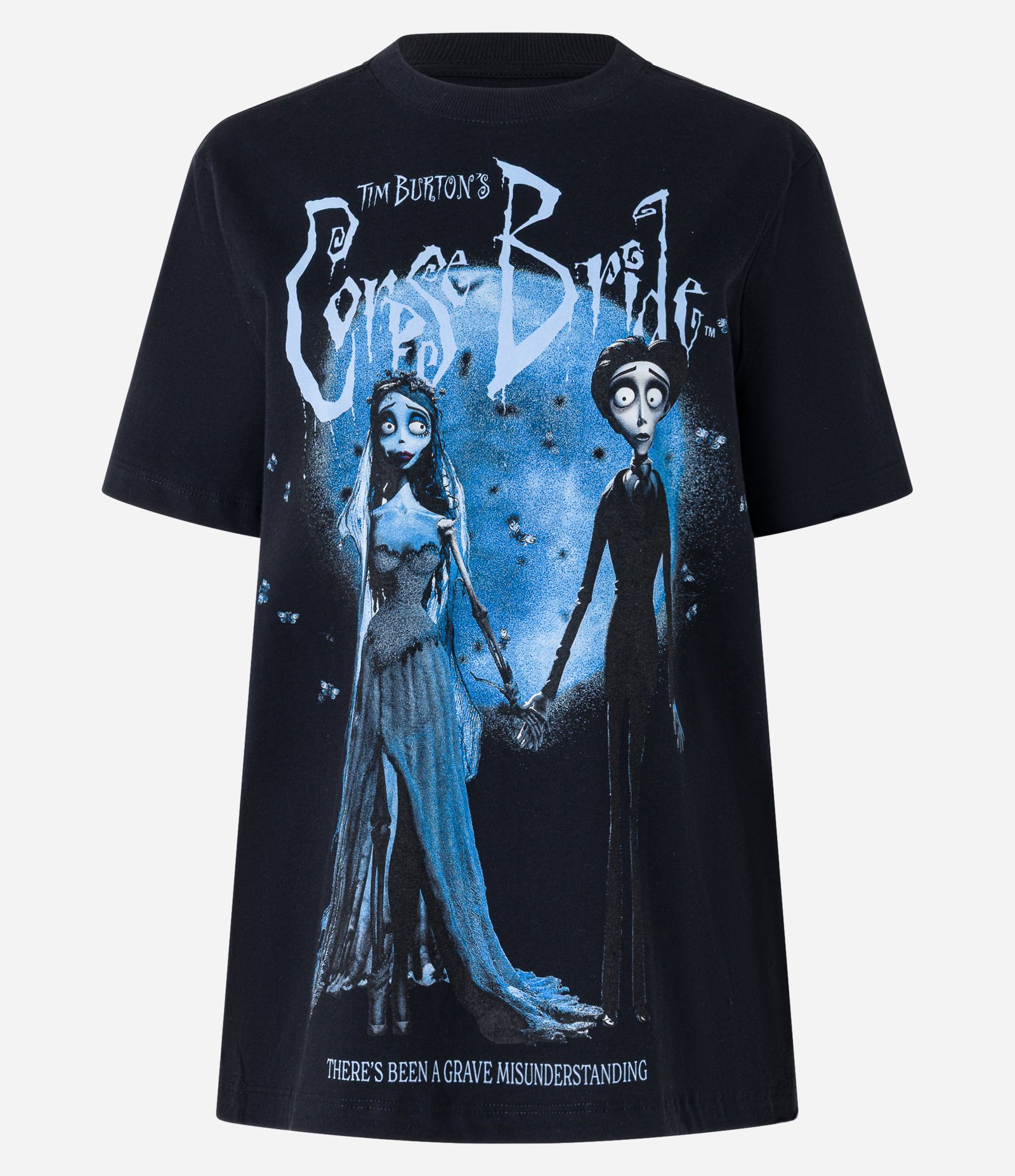 Camiseta T-shirt em Algodão com Estampa Noiva Cadáver Preto 7