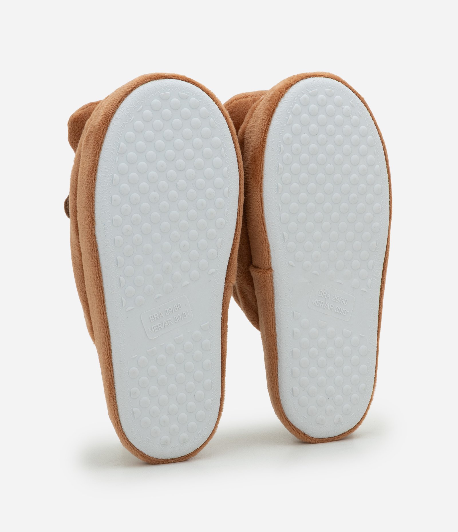 Pantufa Infantil Fleece com Capivara Divertida Aplicada – Tam 29 a 36 Marrom 4