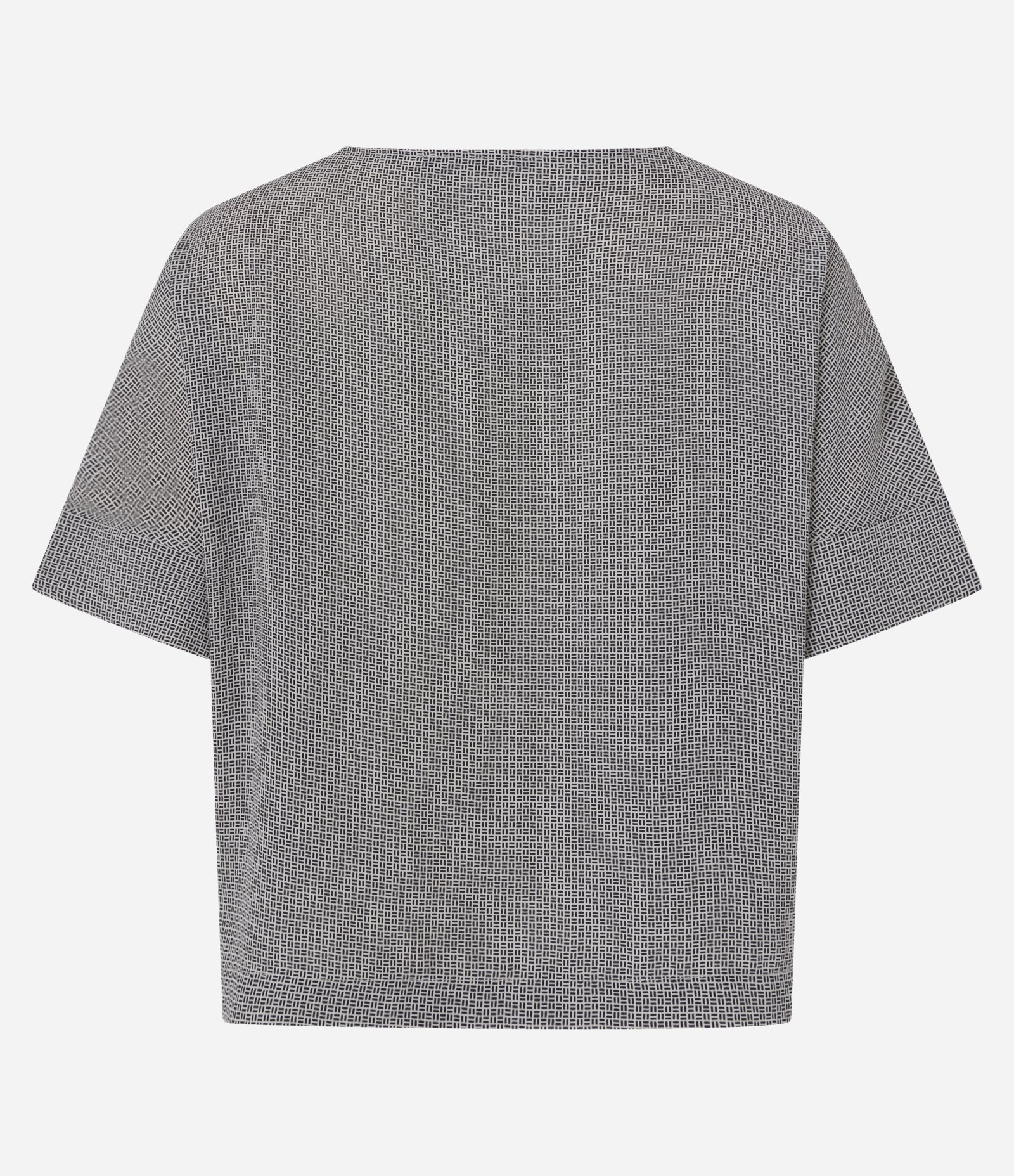 Blusa Manga Curta em Chiffon com Estampa Geométrica Cinza 3
