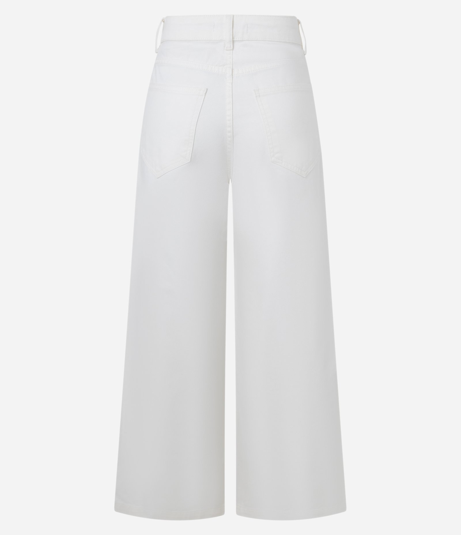 Calça Wide Leg Cropped em Sarja com Bordado Paisley Off White 7