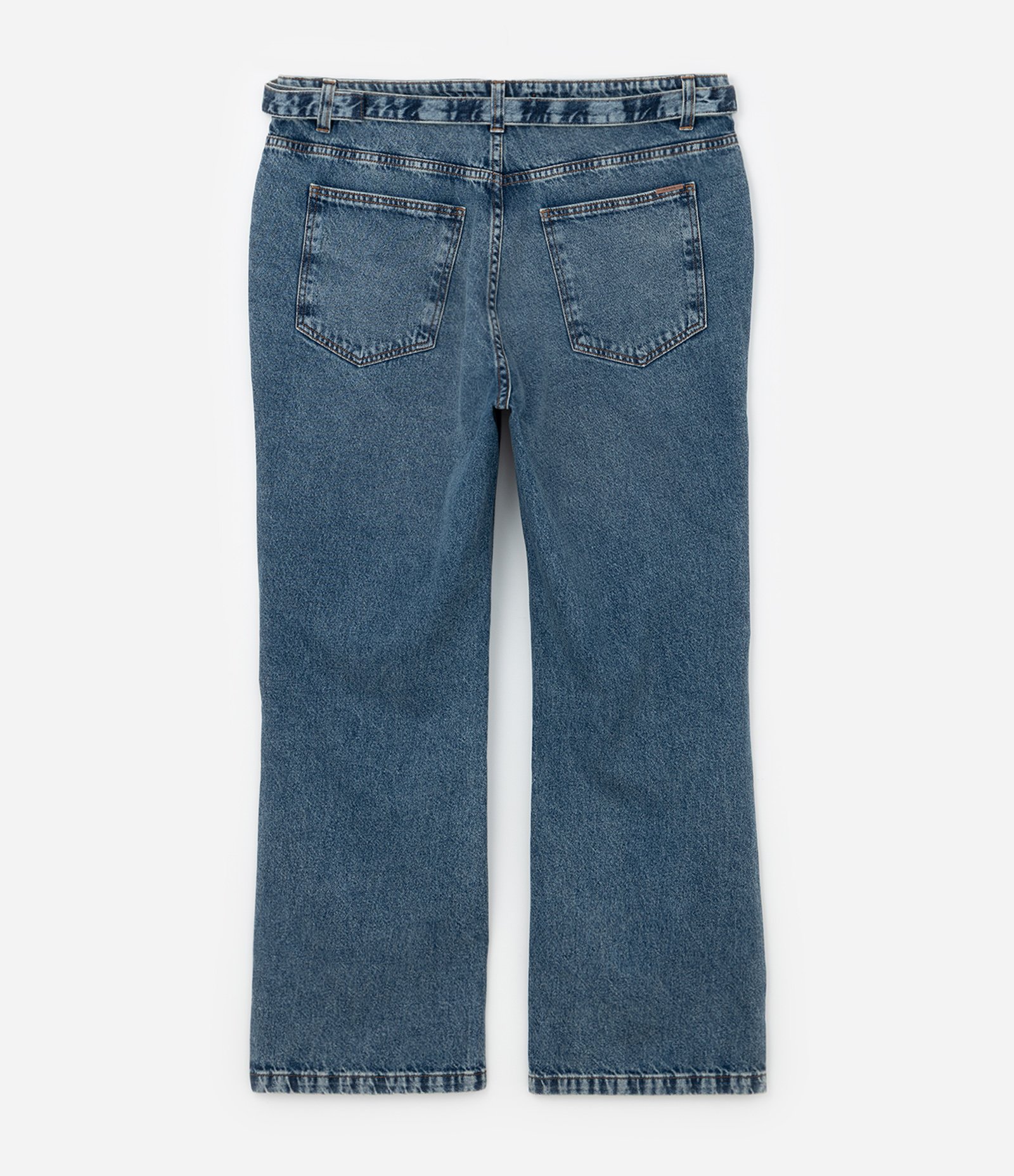 Calça Reta em Jeans com Cinto Curve & Plus Size Azul 6