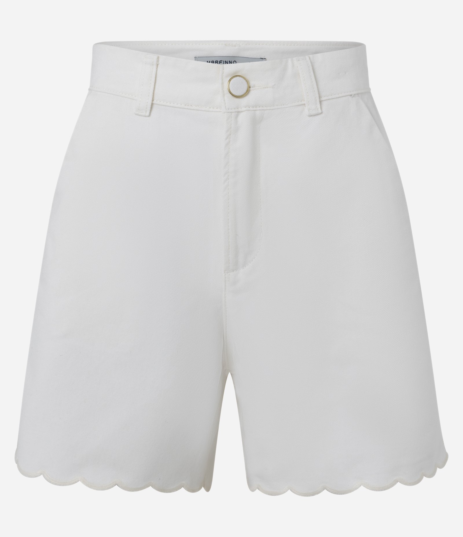 Short Cintura Alta em Sarja com Barra Nuvem Off White 5