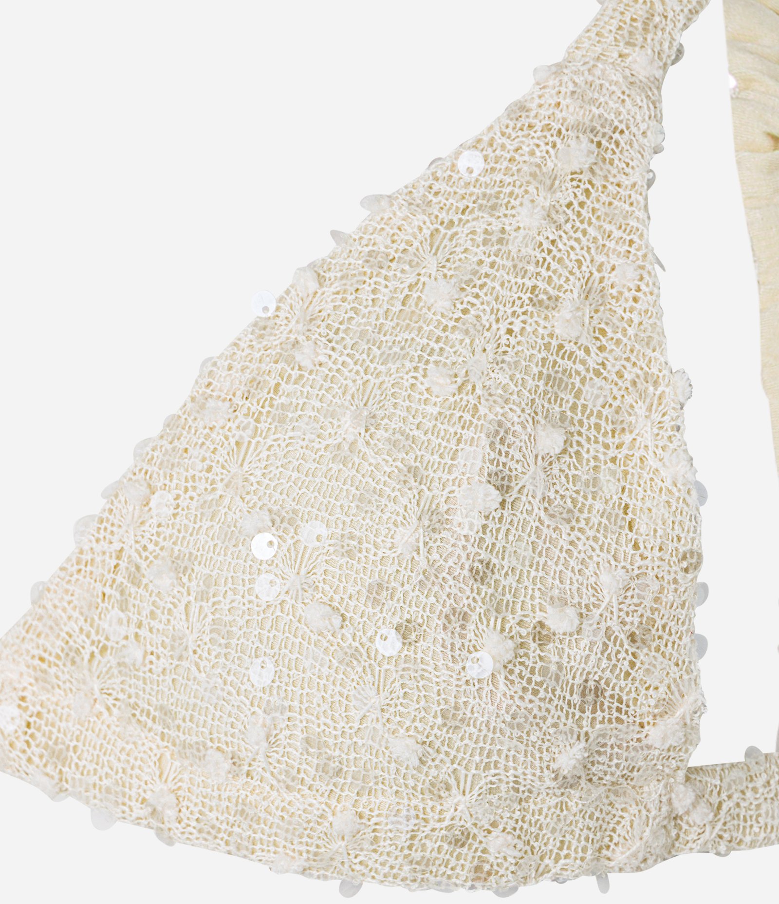 Top de Alça em Tricô com Paetês e Elástico Bege 7