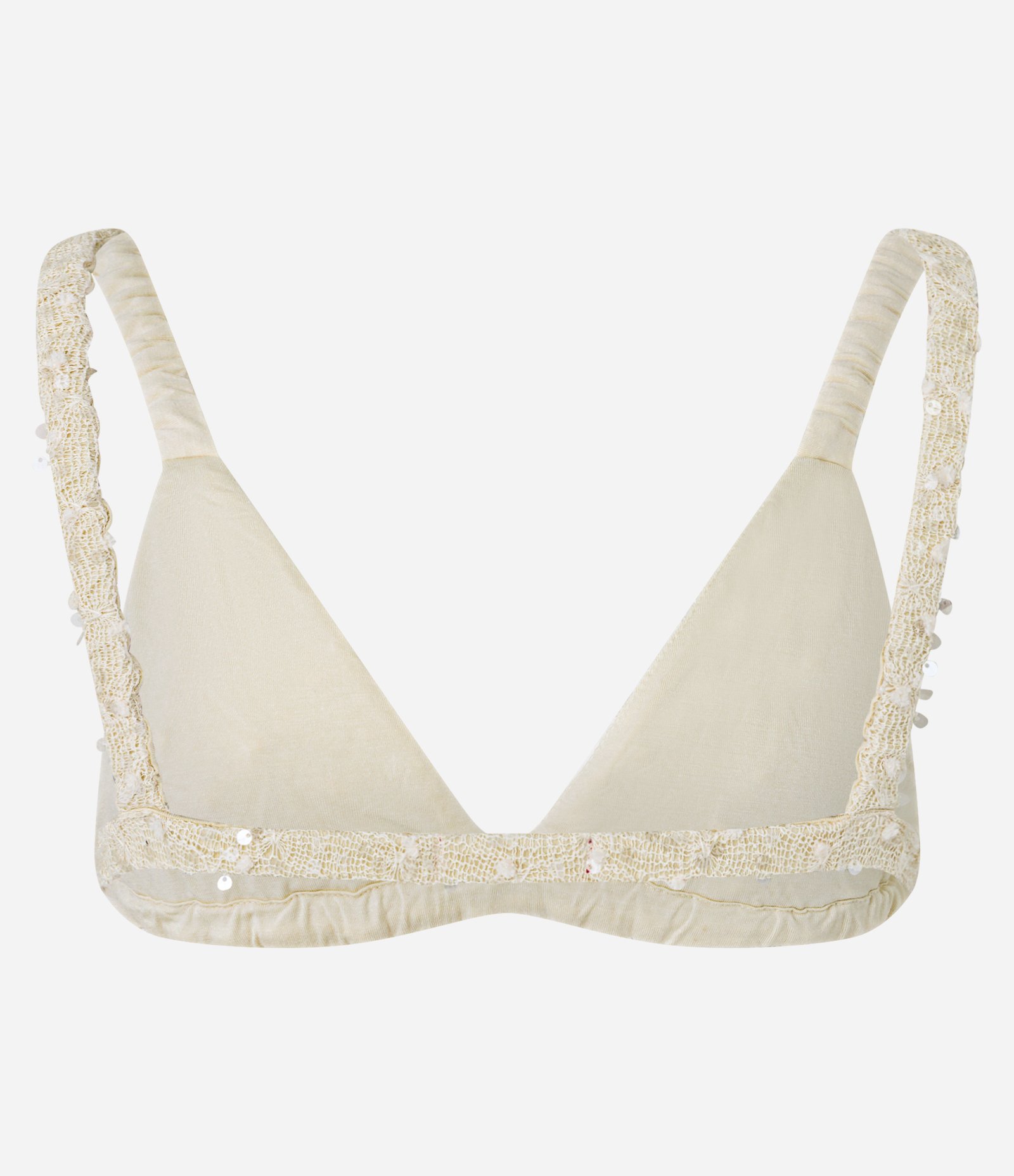 Top de Alça em Tricô com Paetês e Elástico Bege 8