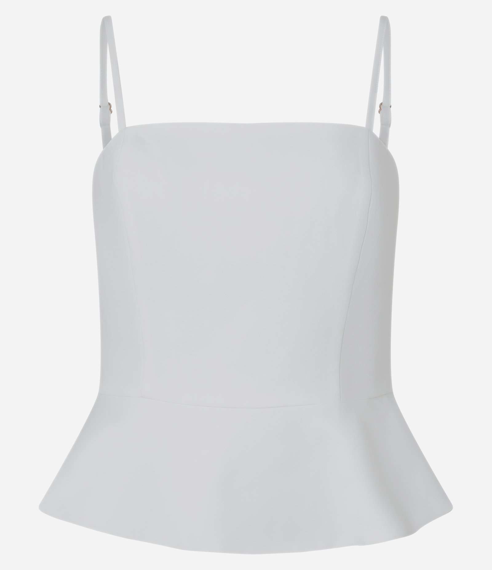 Blusa Peplum em Alfaiataria com Zíper nas Costas Branco 5