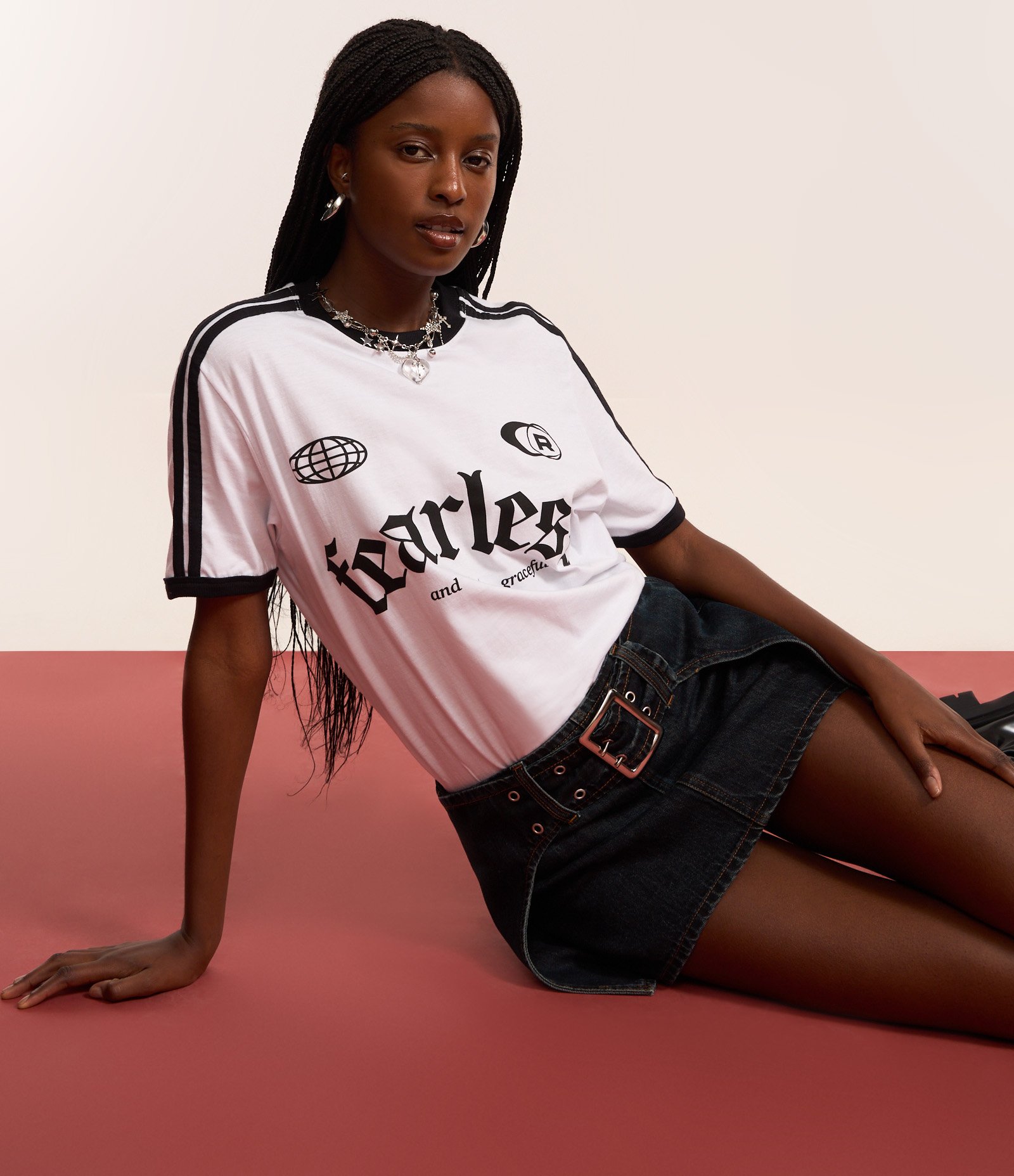 Camiseta T-shirt Sport Core Lettering Fearless Branco 4