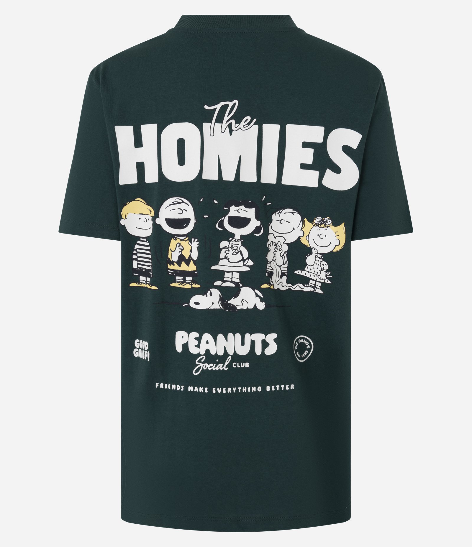 Camiseta T-shirt em Algodão do Snoppy e Amigos Verde 6