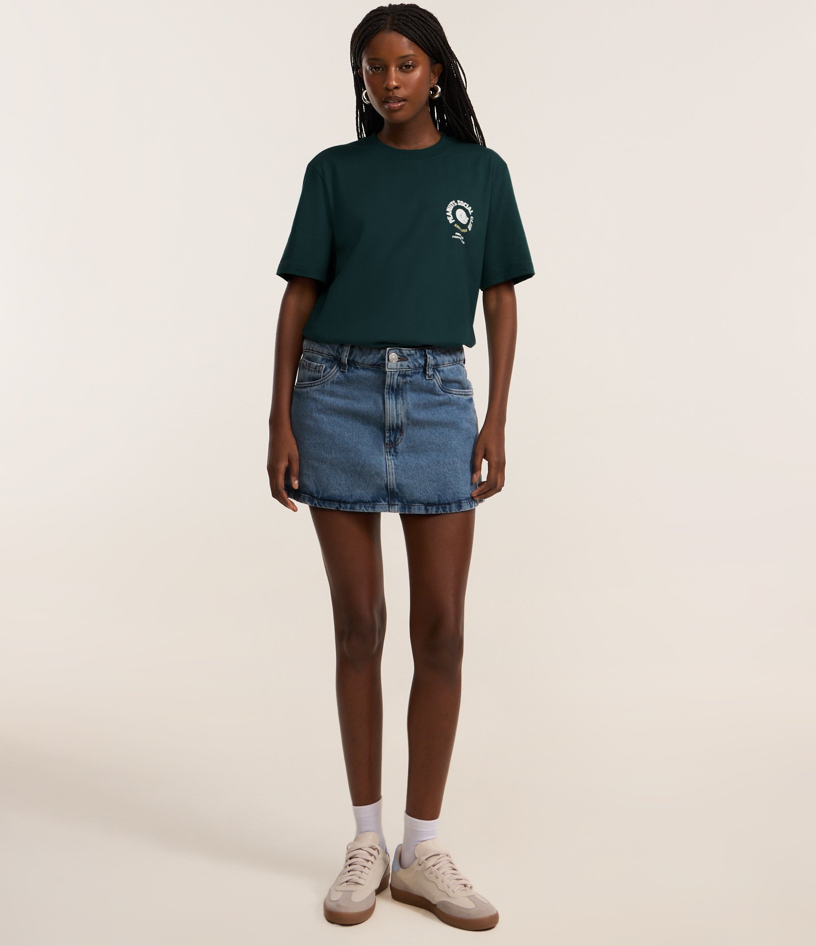 Camiseta T-shirt em Algodão do Snoppy e Amigos Verde 2