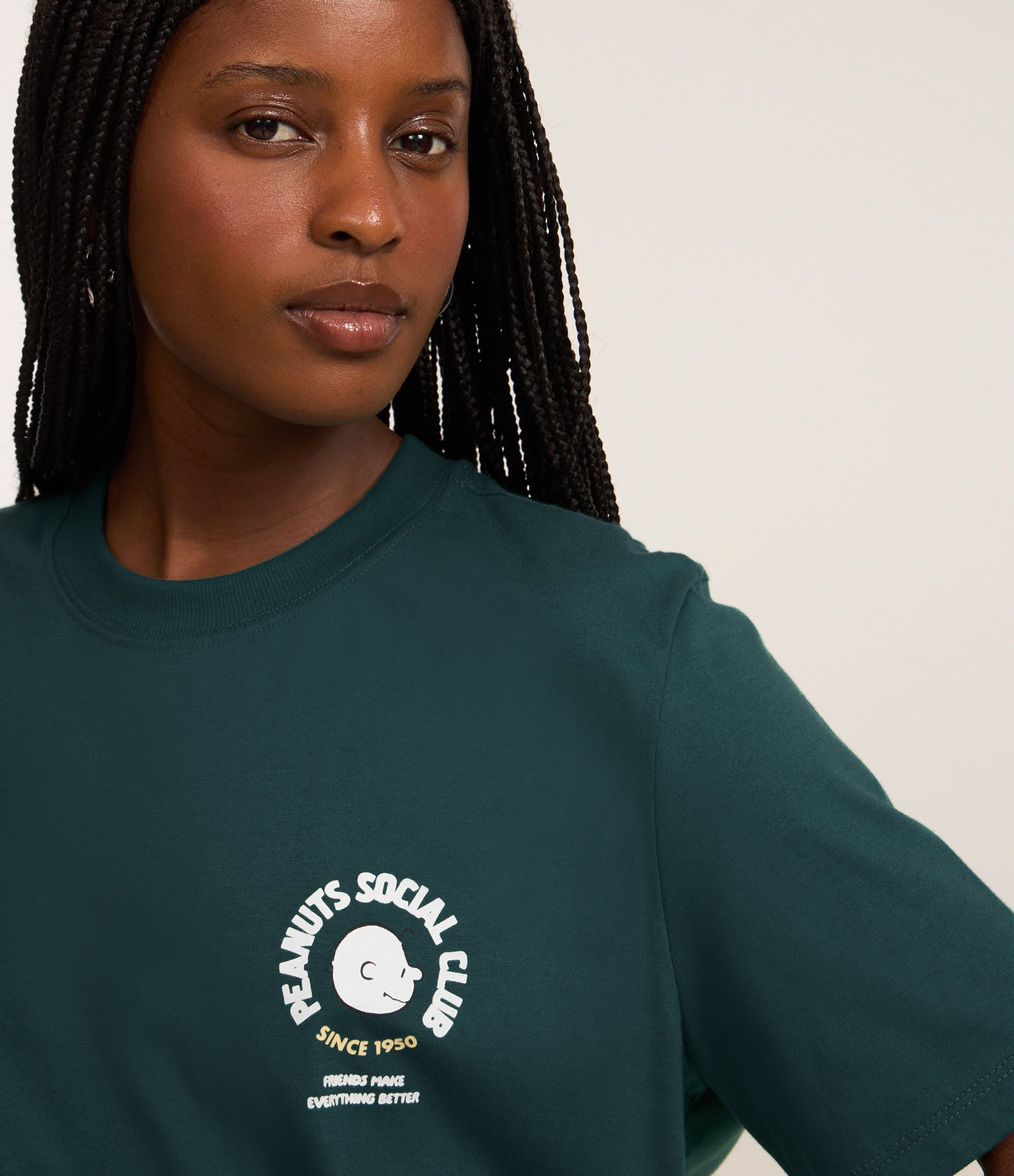 Camiseta T-shirt em Algodão do Snoppy e Amigos Verde 4