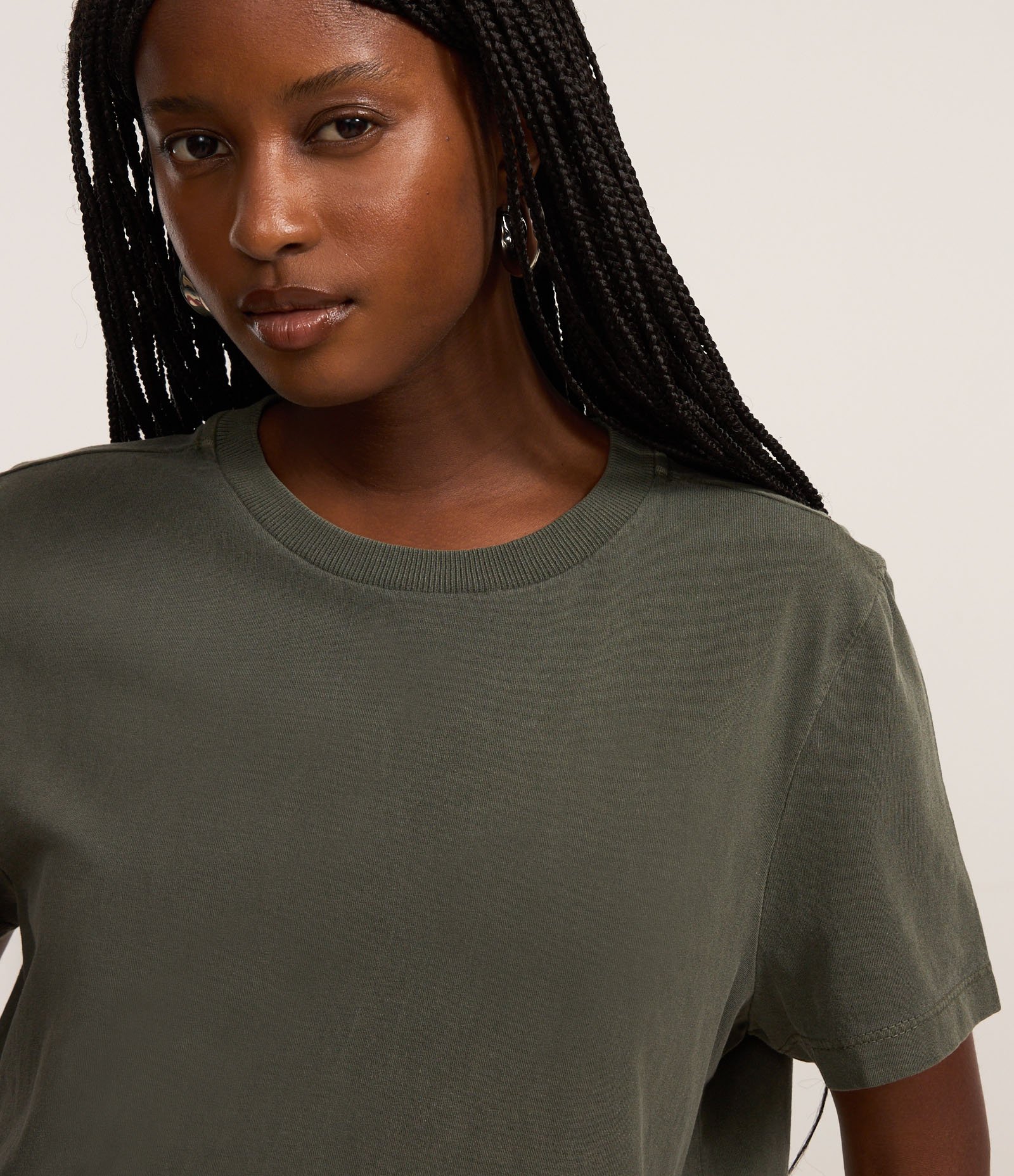 Camiseta T-shirt em Algodão Estonado Verde 3